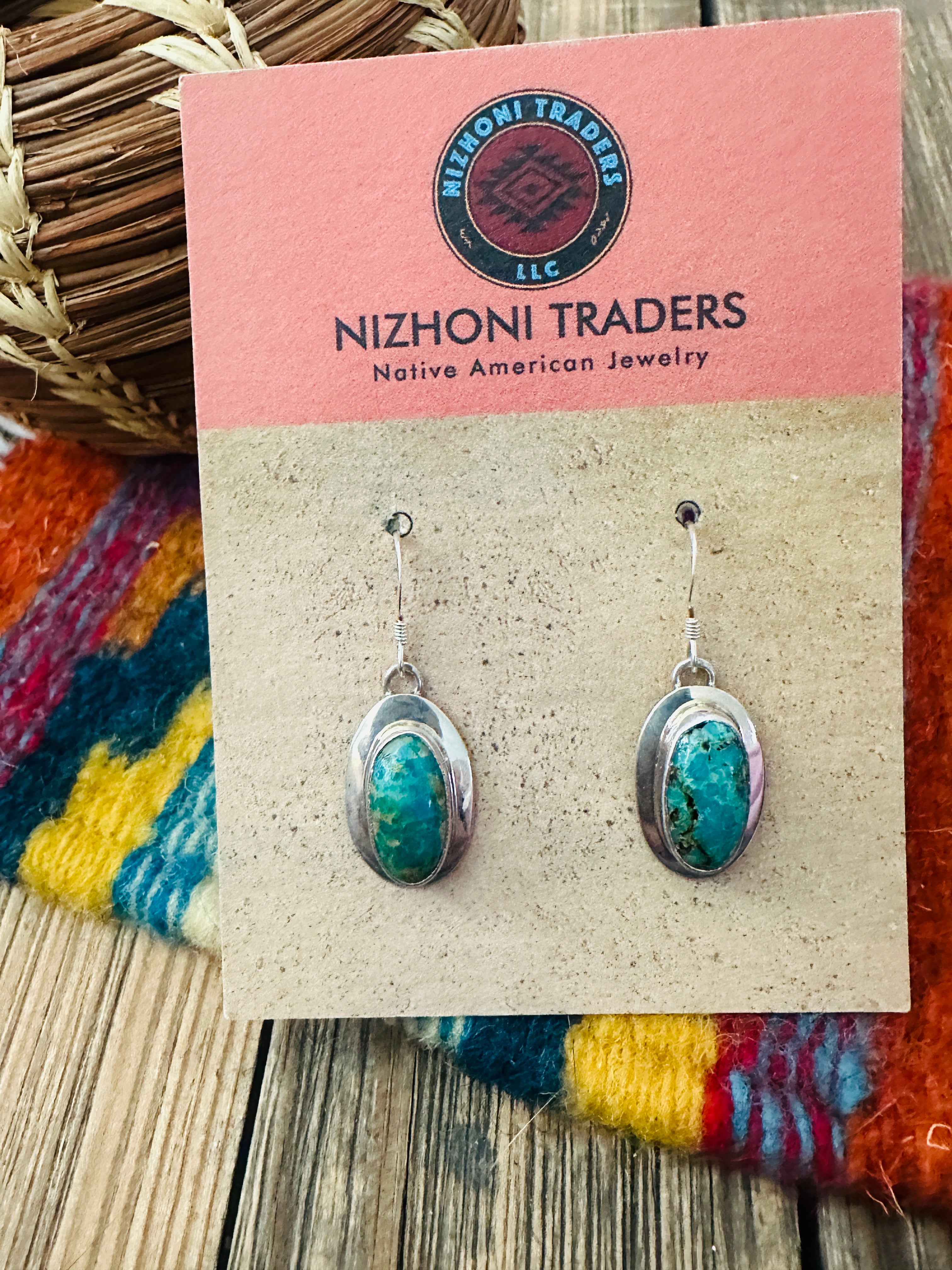 Handcrafted Turquoise & Sterling Silver Dangle Earrings