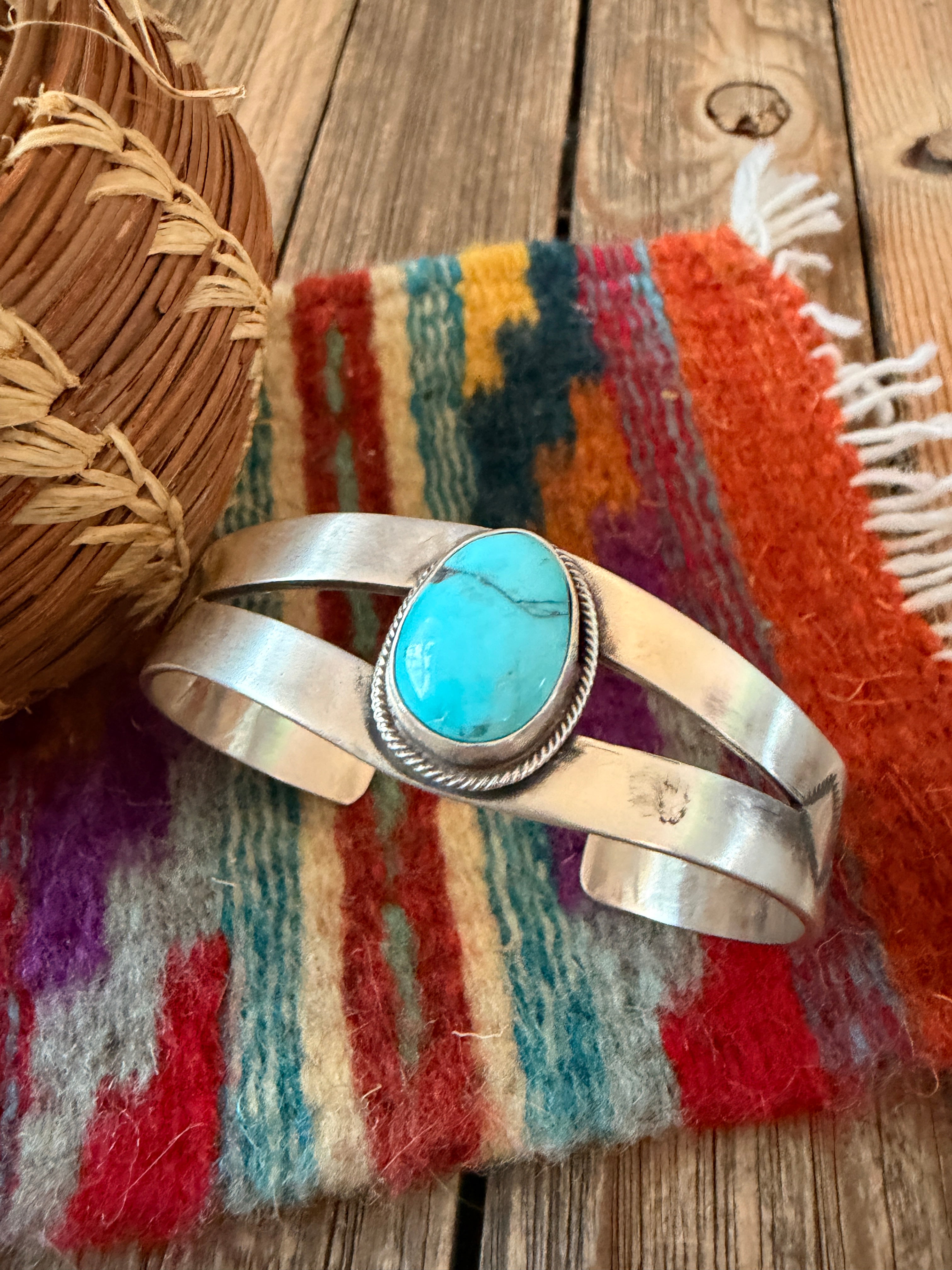 Handcrafted Sterling Silver & Turquoise Cuff Bracelet
