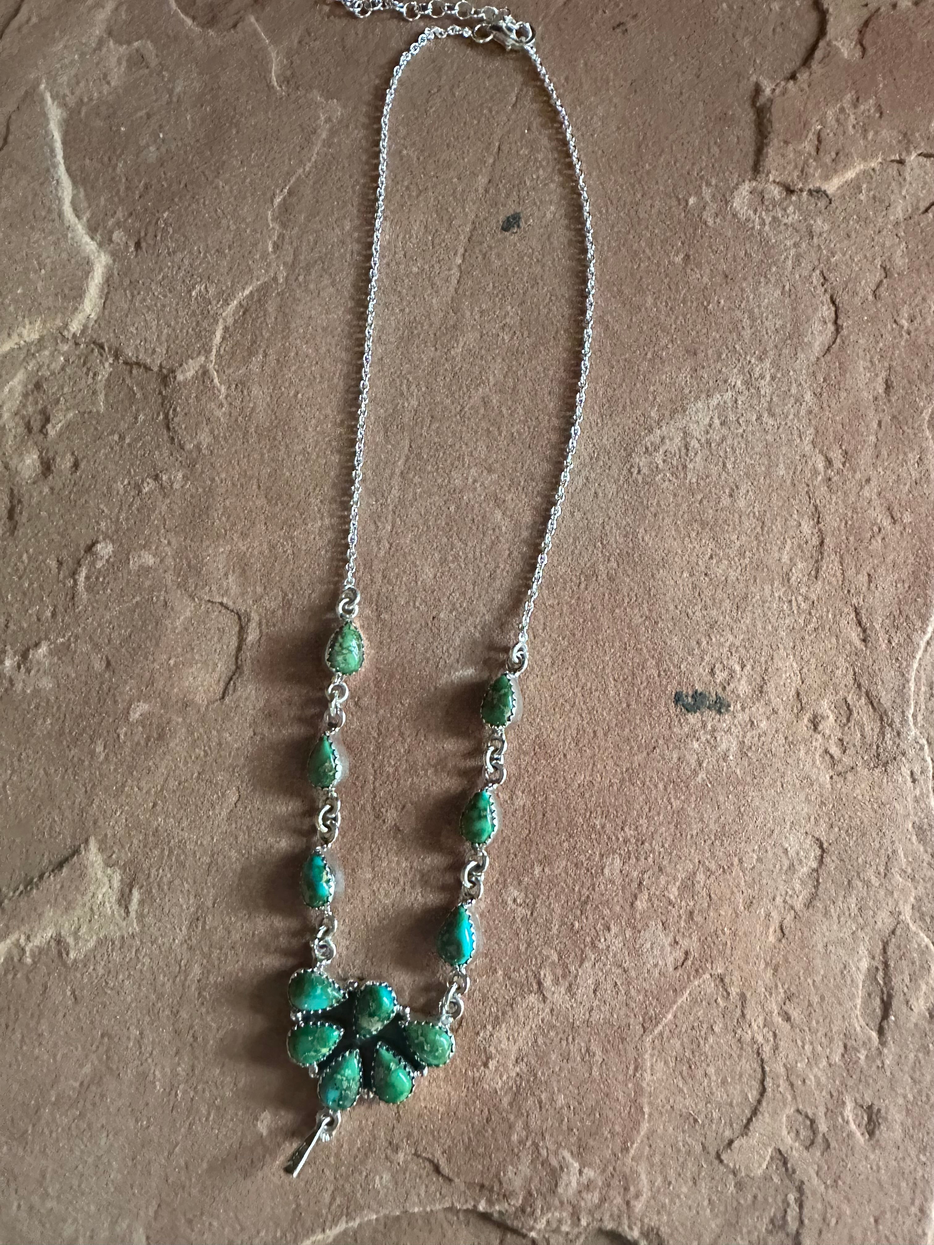 Beautiful Handmade Sterling Silver & Sonoran Turquoise Necklace