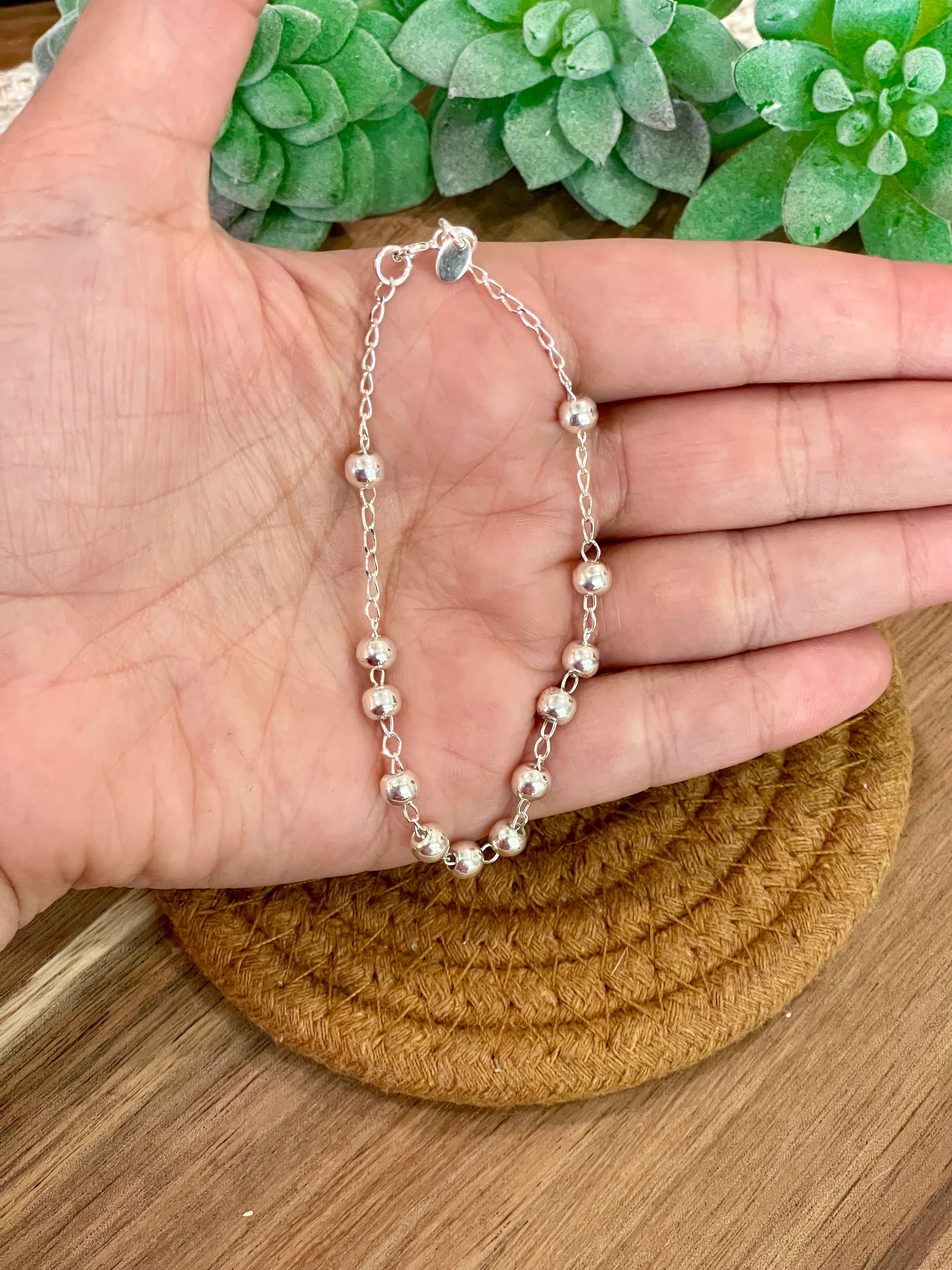 Handmade In Mexico Sterling Silver Chain Bracelet