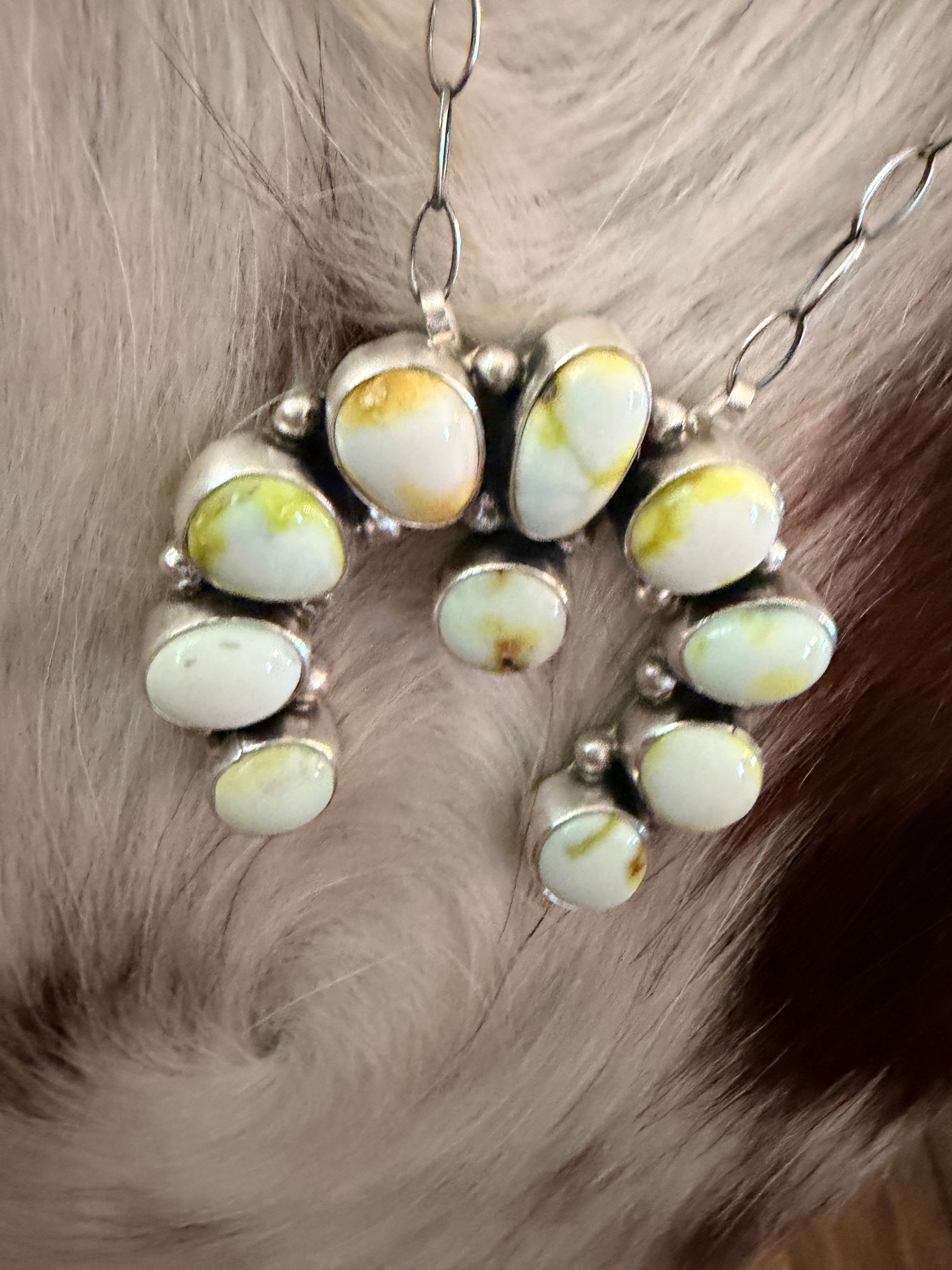 Handcrafted Palomino Turquoise & Sterling Silver Naja Necklace by Cordell Platero