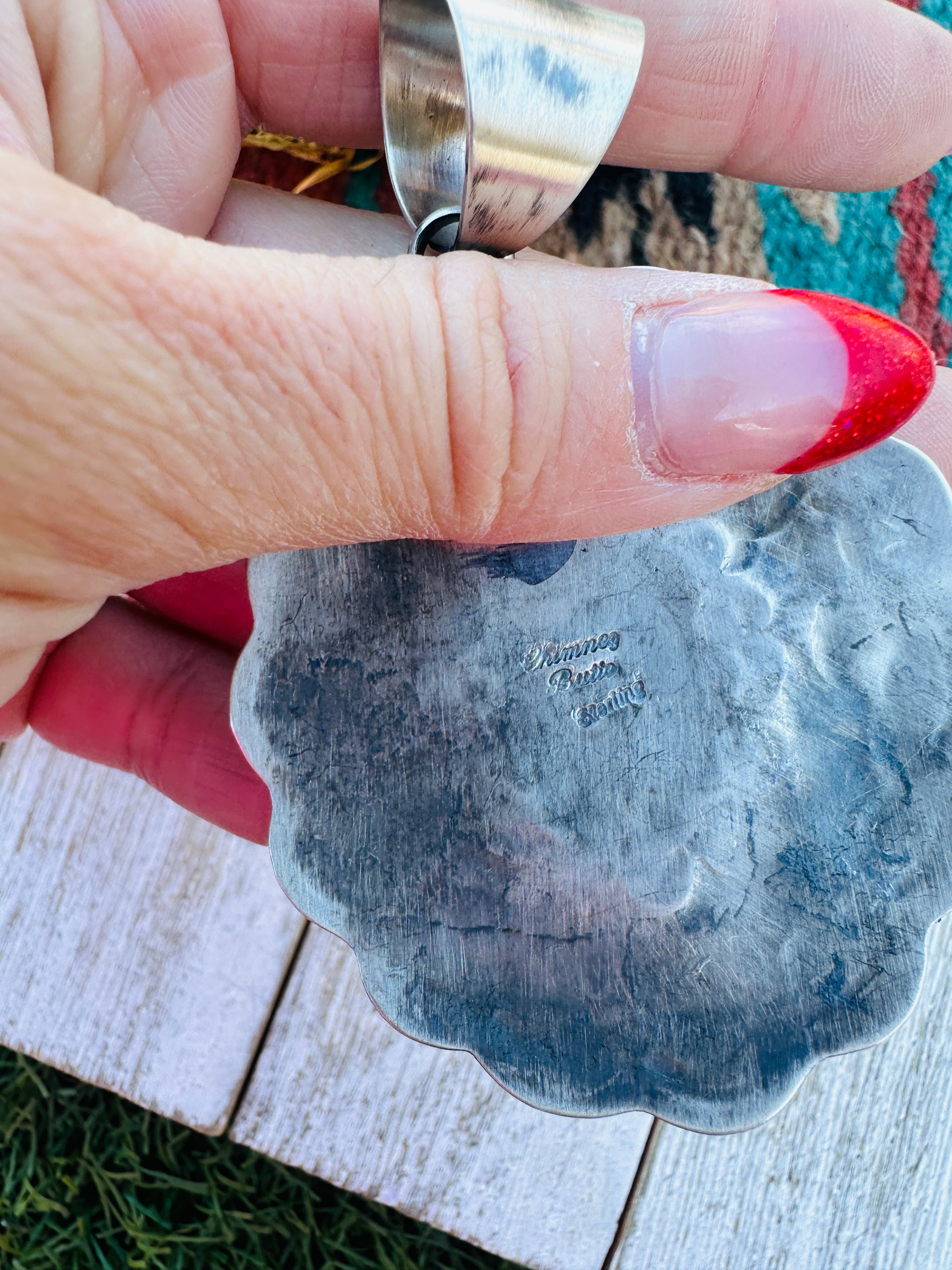 Handcrafted Sterling Silver & Sonoran Mountain Turquoise Pendant by Chimney Butte