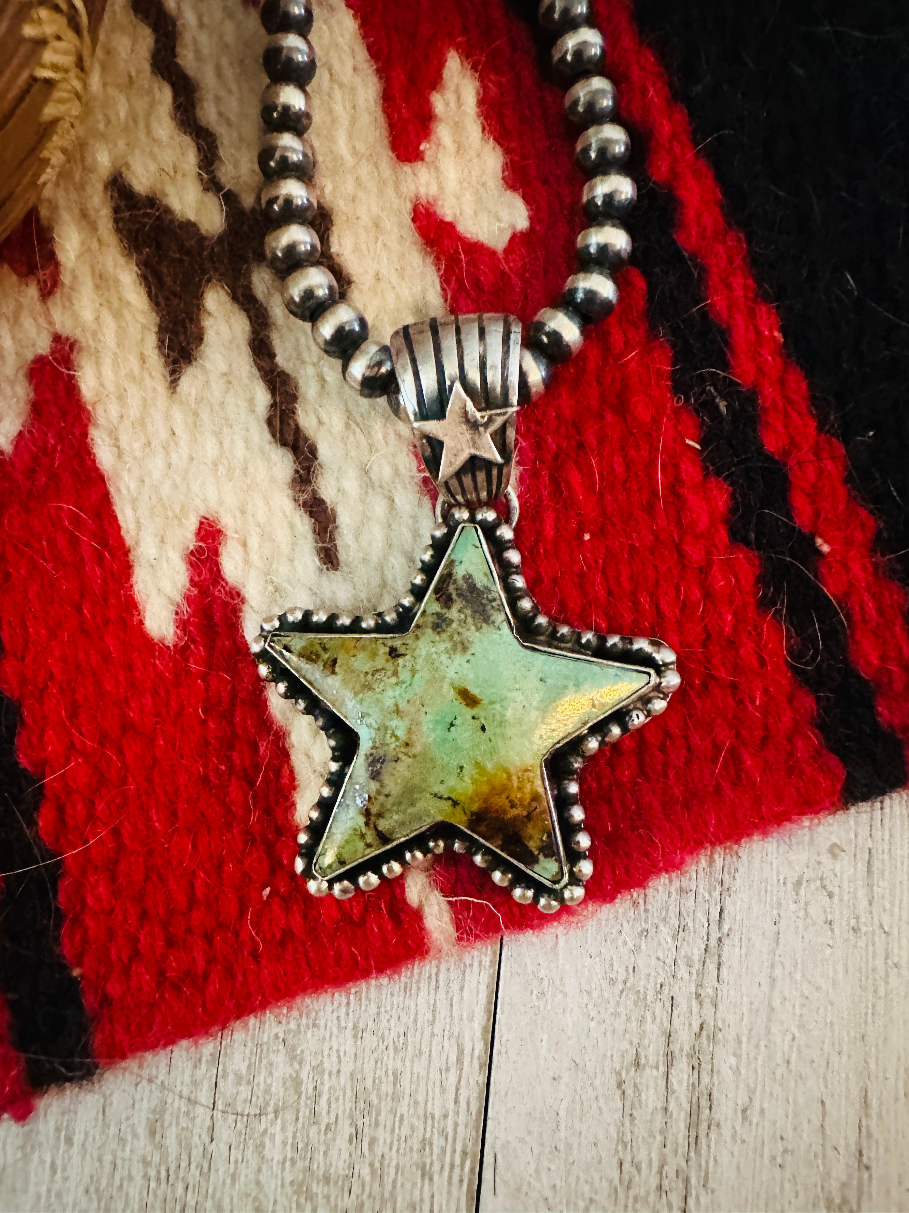 Navajo Turquoise and Sterling Silver Star Pendant