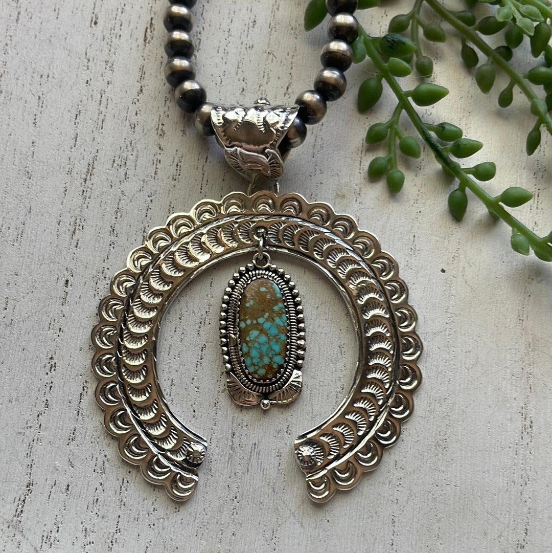 “The Statement Pendant” Handmade & Number 8 Turquoise Naja Pendant