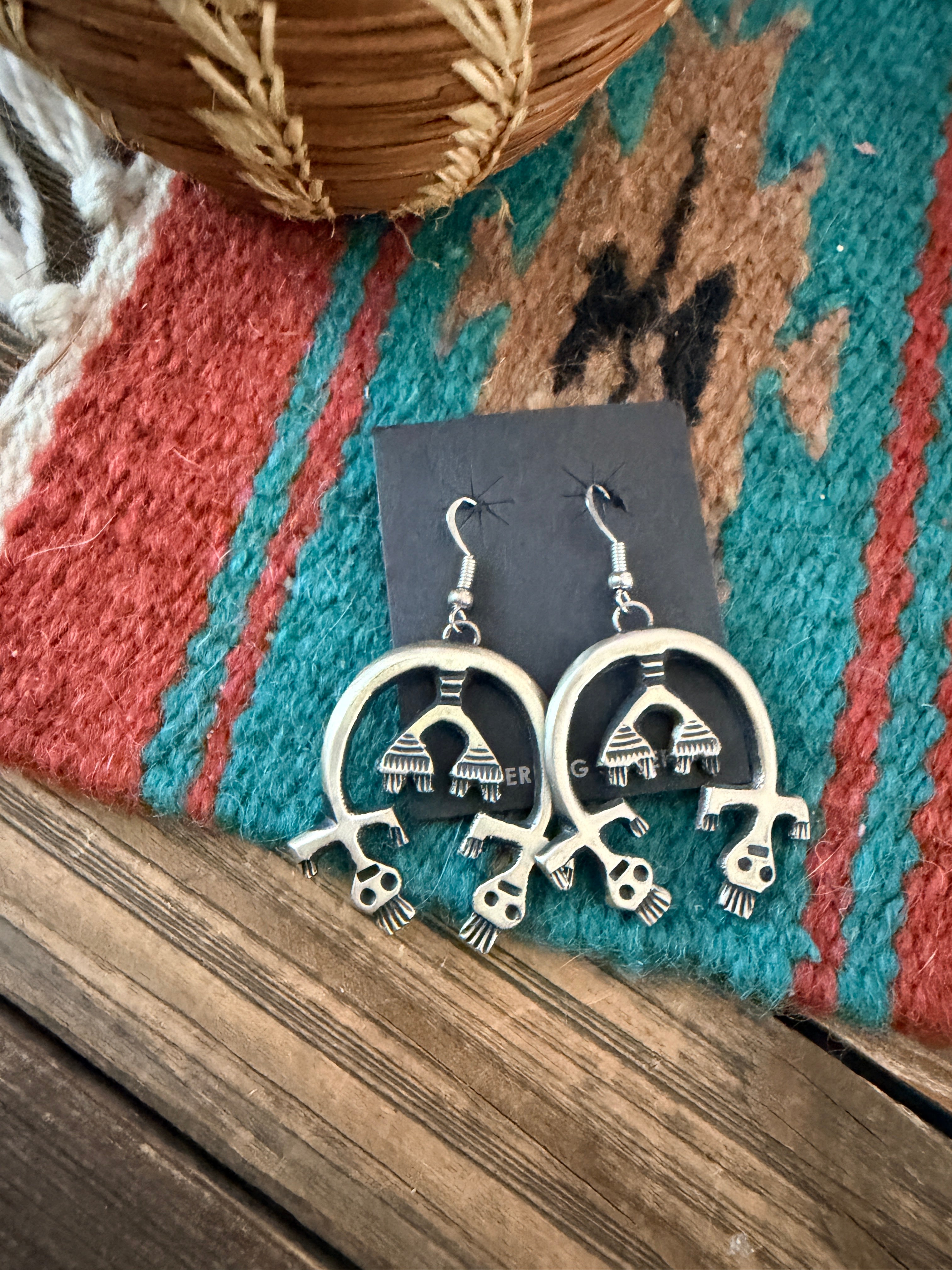 Handcrafted Sterling Silver Naja Dangle Earrings by Martha Cayatineto