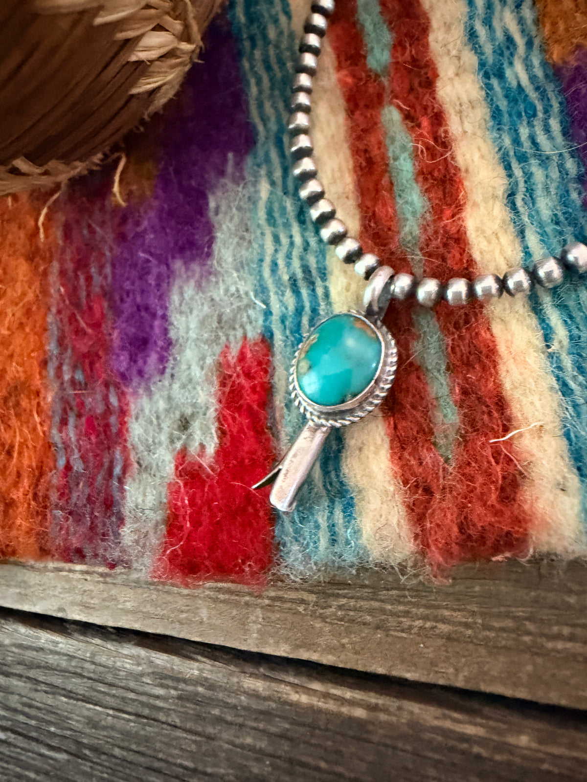 Handcrafted Sterling Silver & Turquoise Blossom Pendant