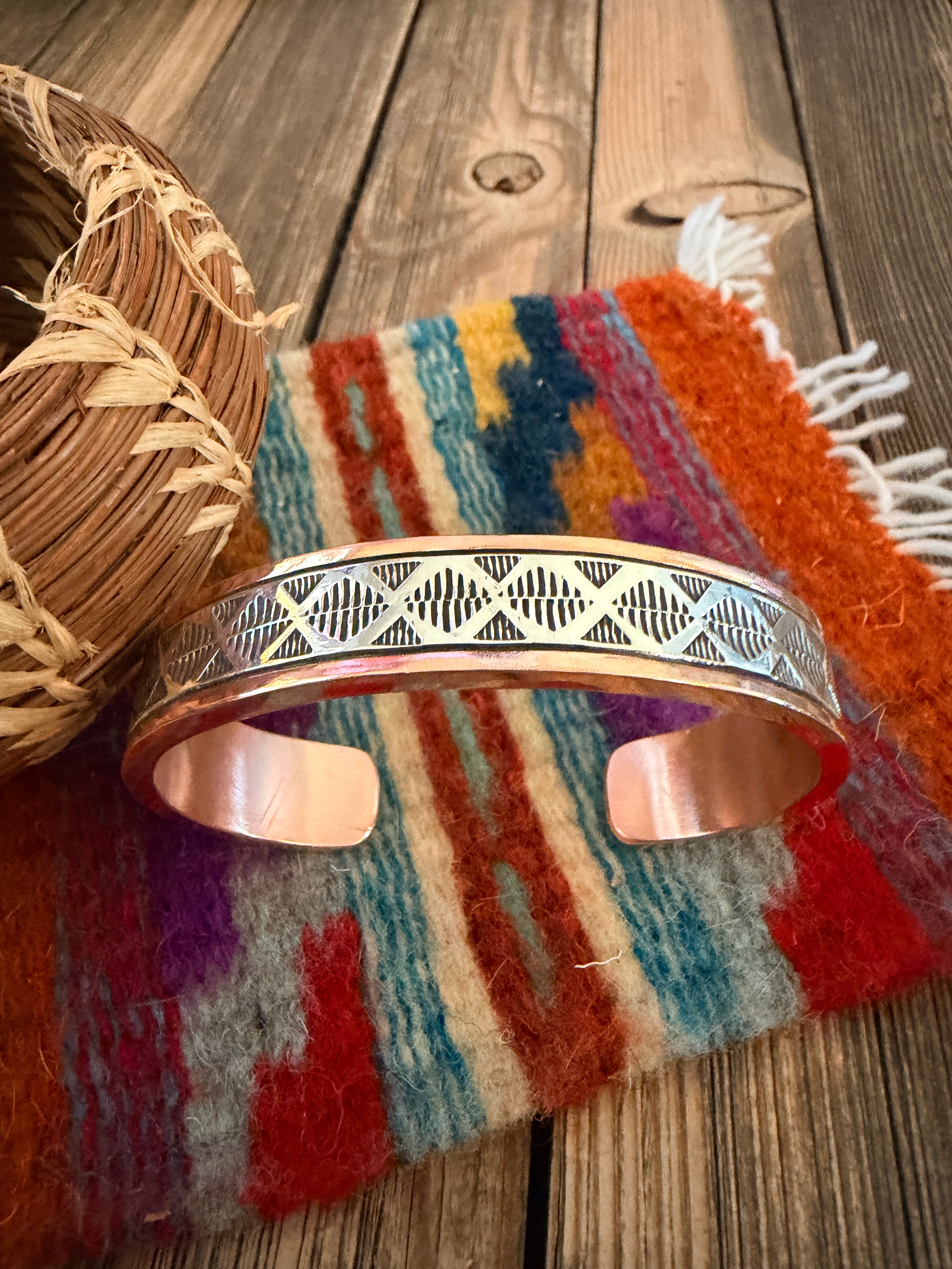 Handcrafted Copper & Sterling Silver Cuff Bracelet