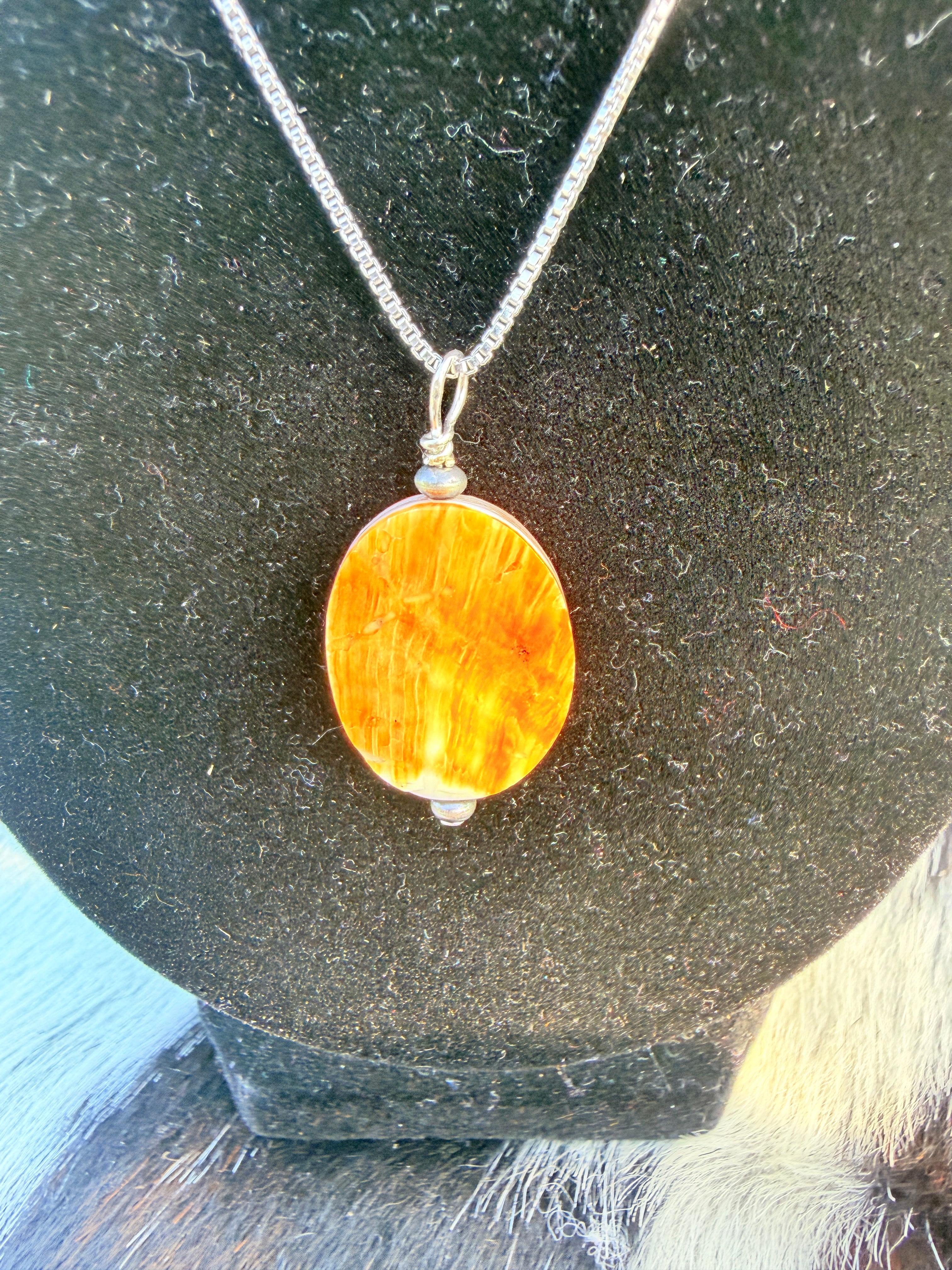 Handcrafted Spiny Oyster & Sterling Silver Necklace