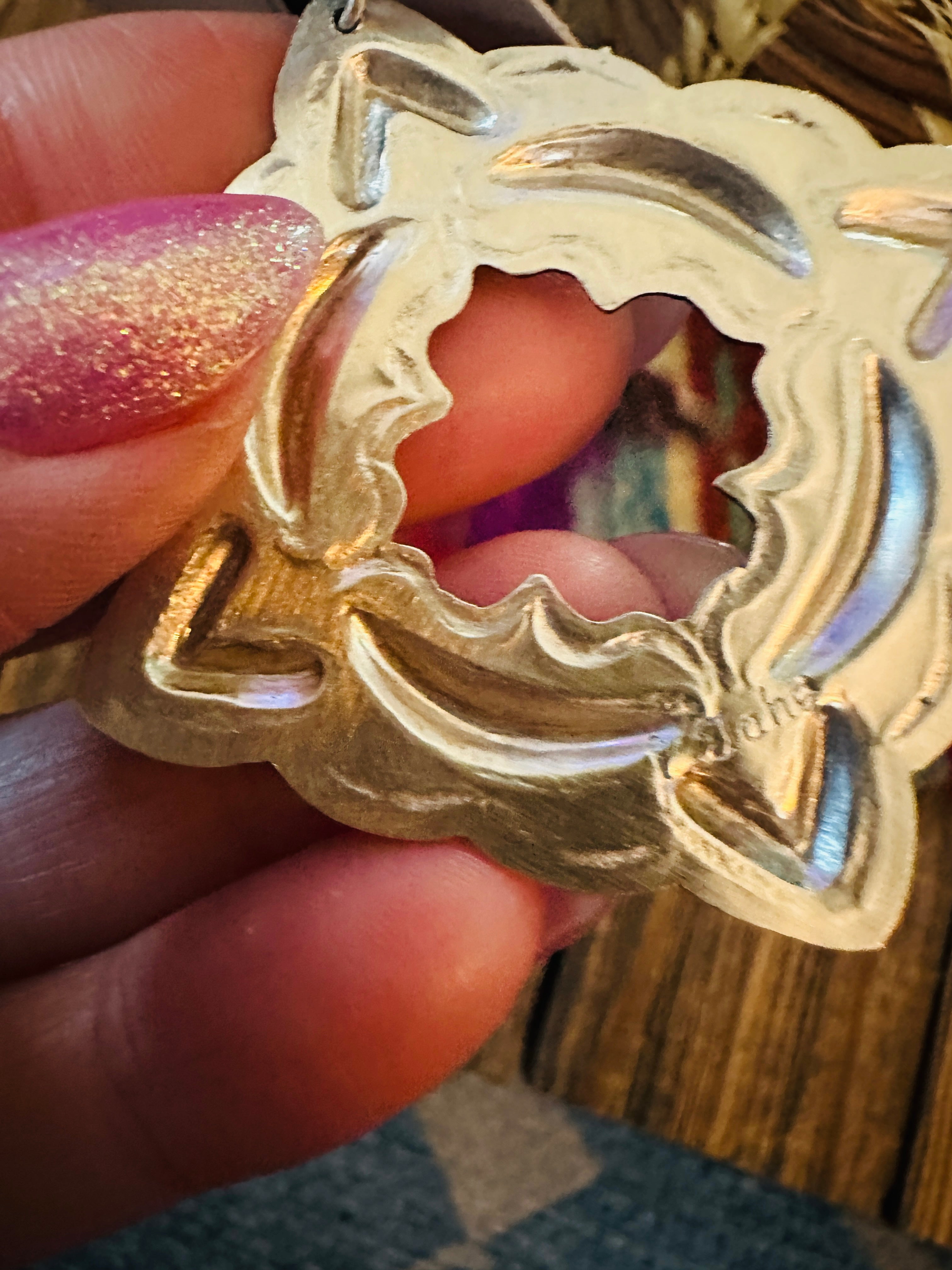 Handcrafted Sterling Silver Concho Dangle Earrings by Leander Tahe