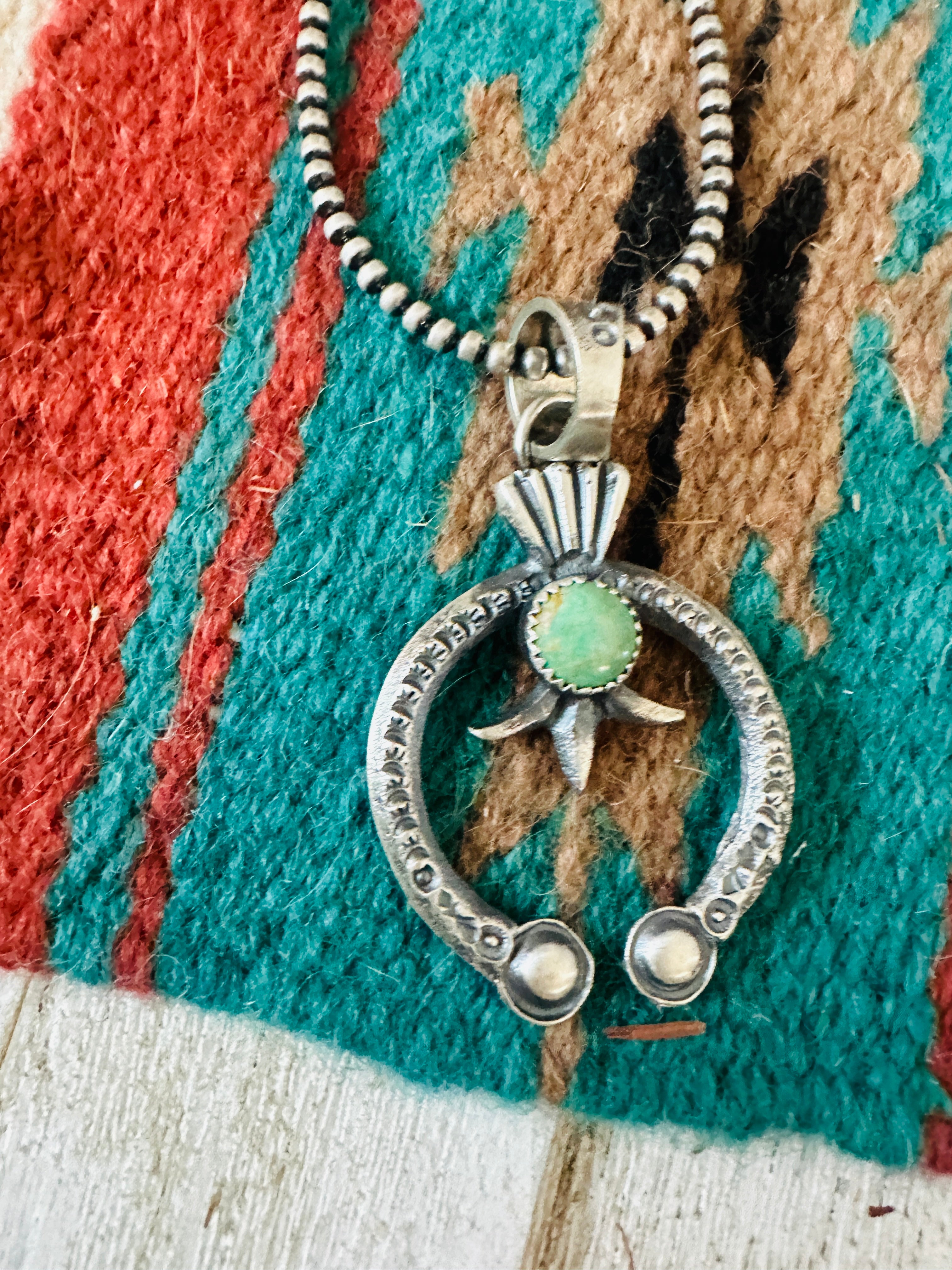 Handcrafted Sterling Silver & Turquoise Naja Pendant by Eva & Linberg Billah