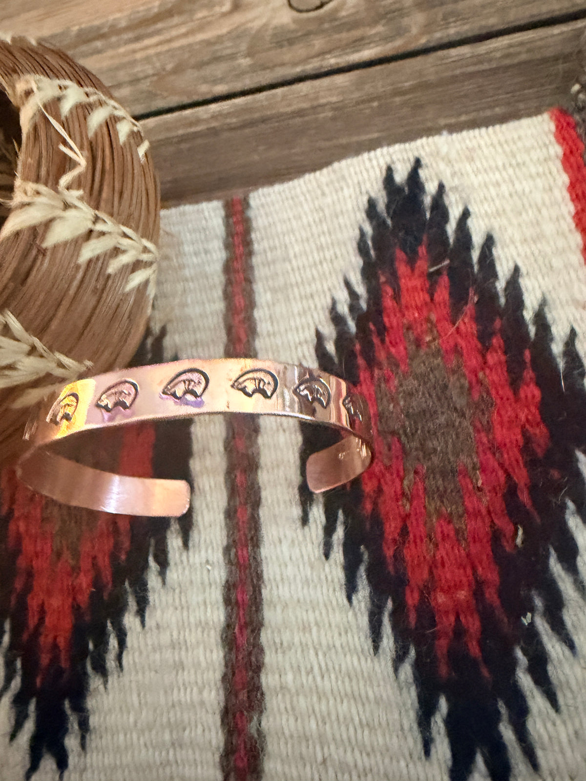 Handcrafted Copper Bear Cuff Bracelet