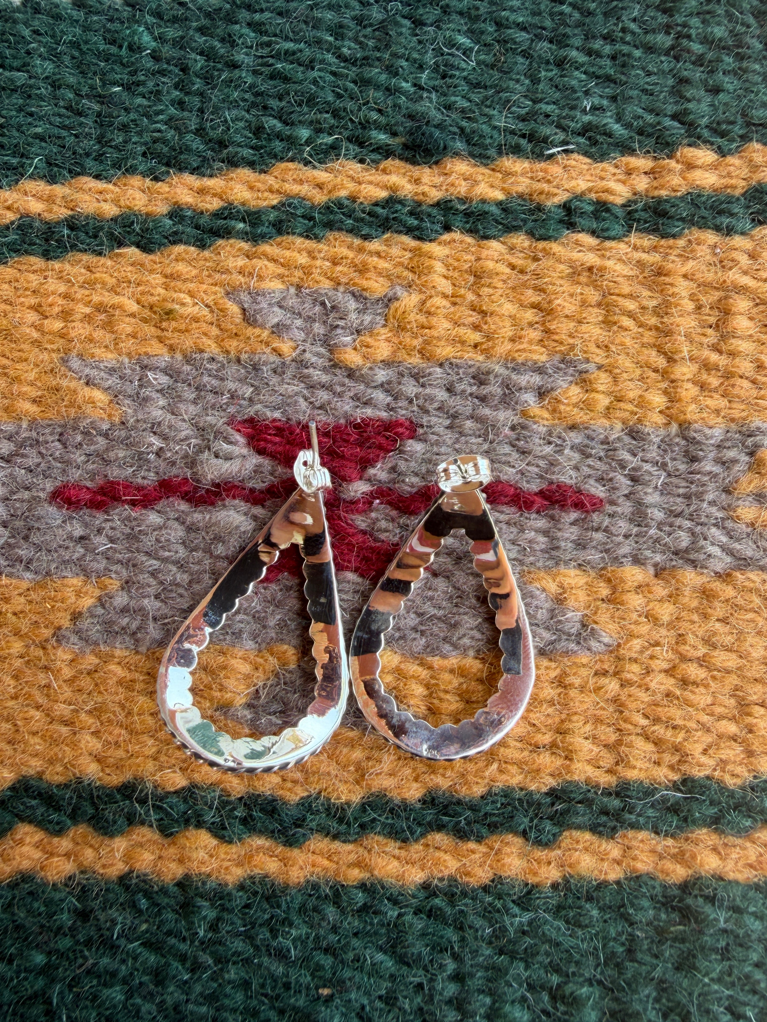 Handmade Sterling Silver Post Dangle Earrings