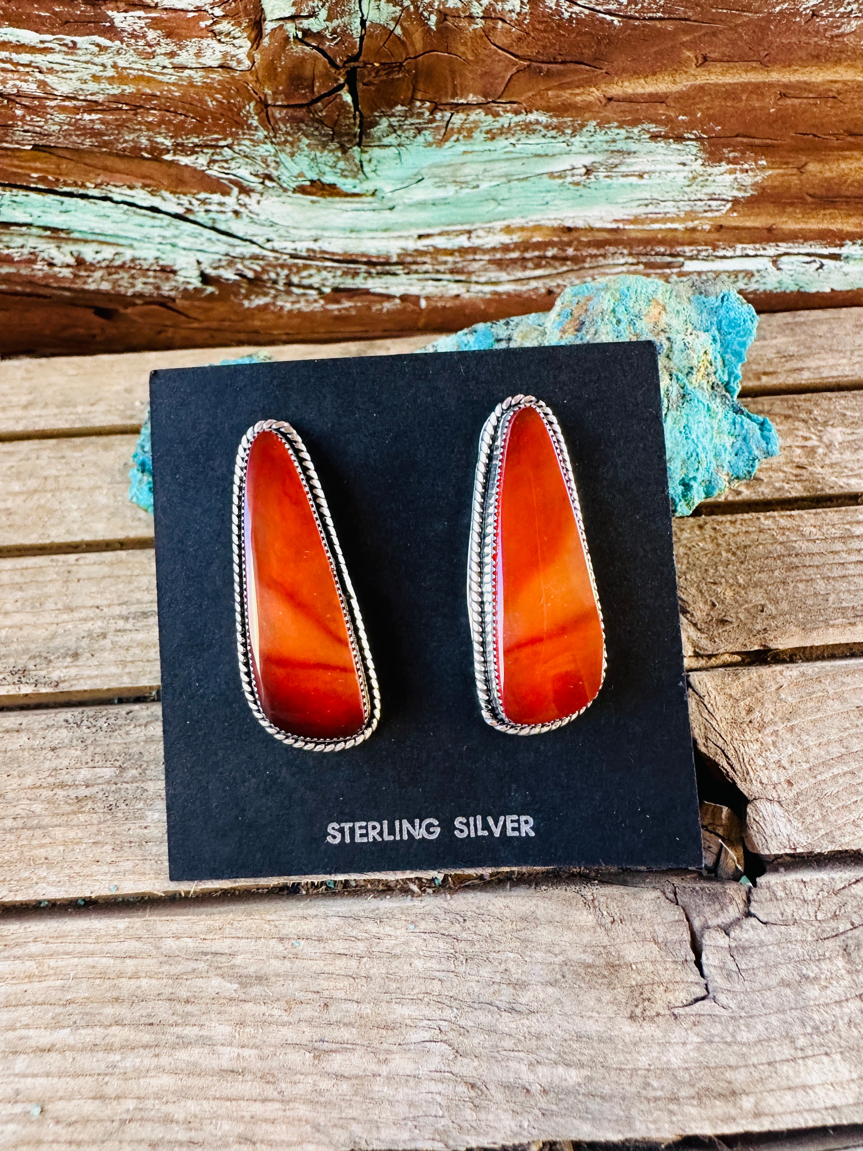 Handcrafted Carnelian & Sterling Silver Dangle Earrings