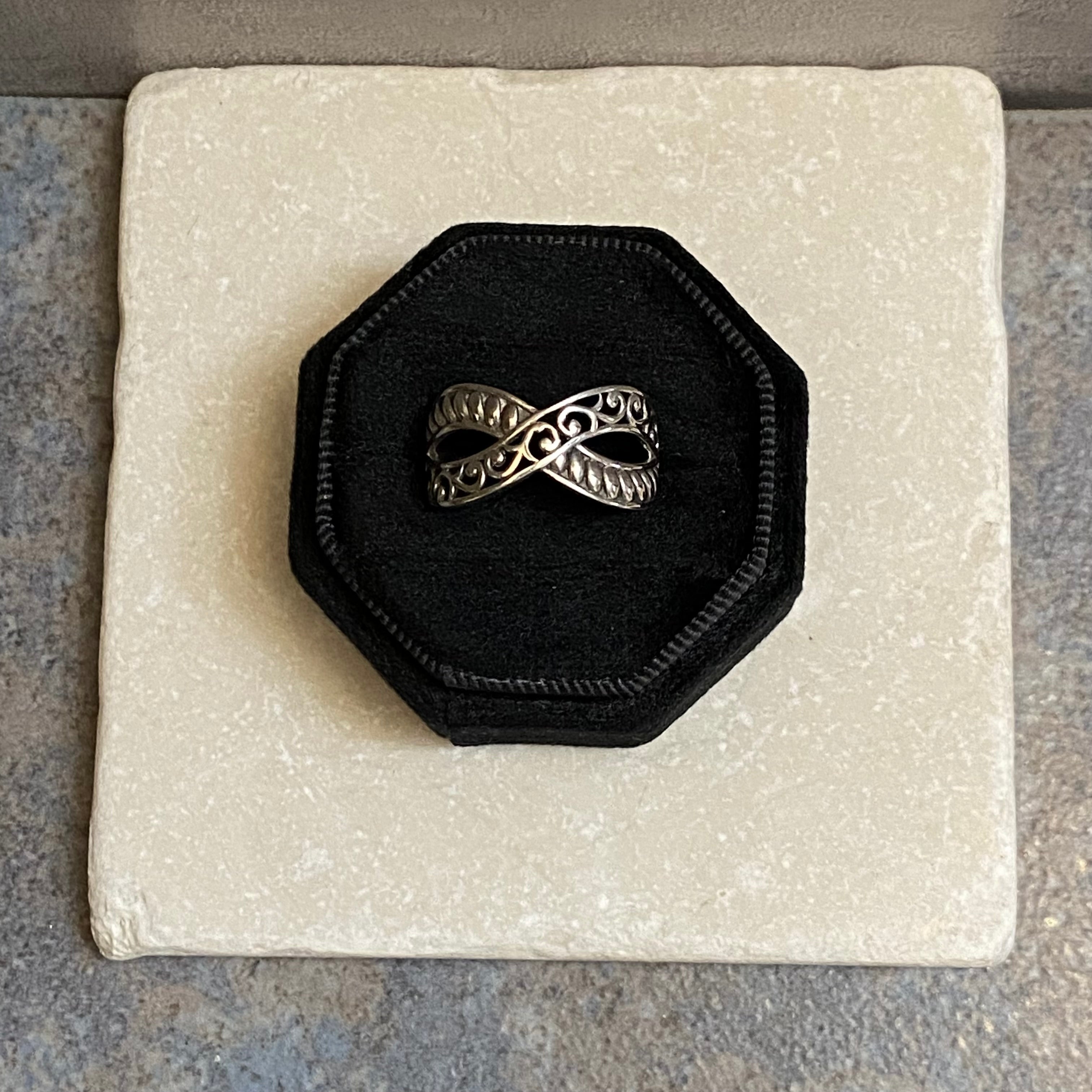 Sterling Silver Etched Woven Band Ring