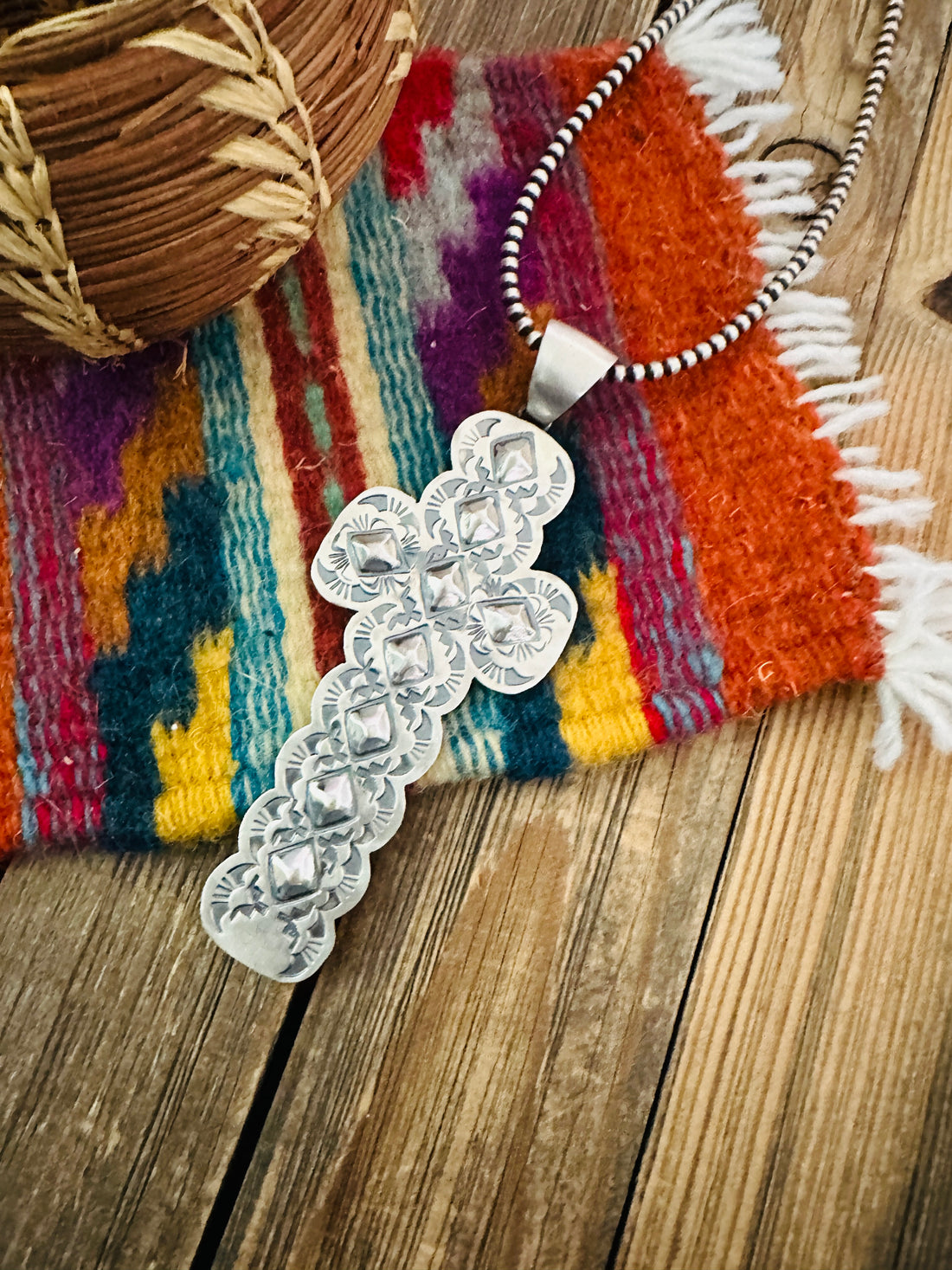 Handcrafted Sterling Silver Cross Pendant by Benson Shorty