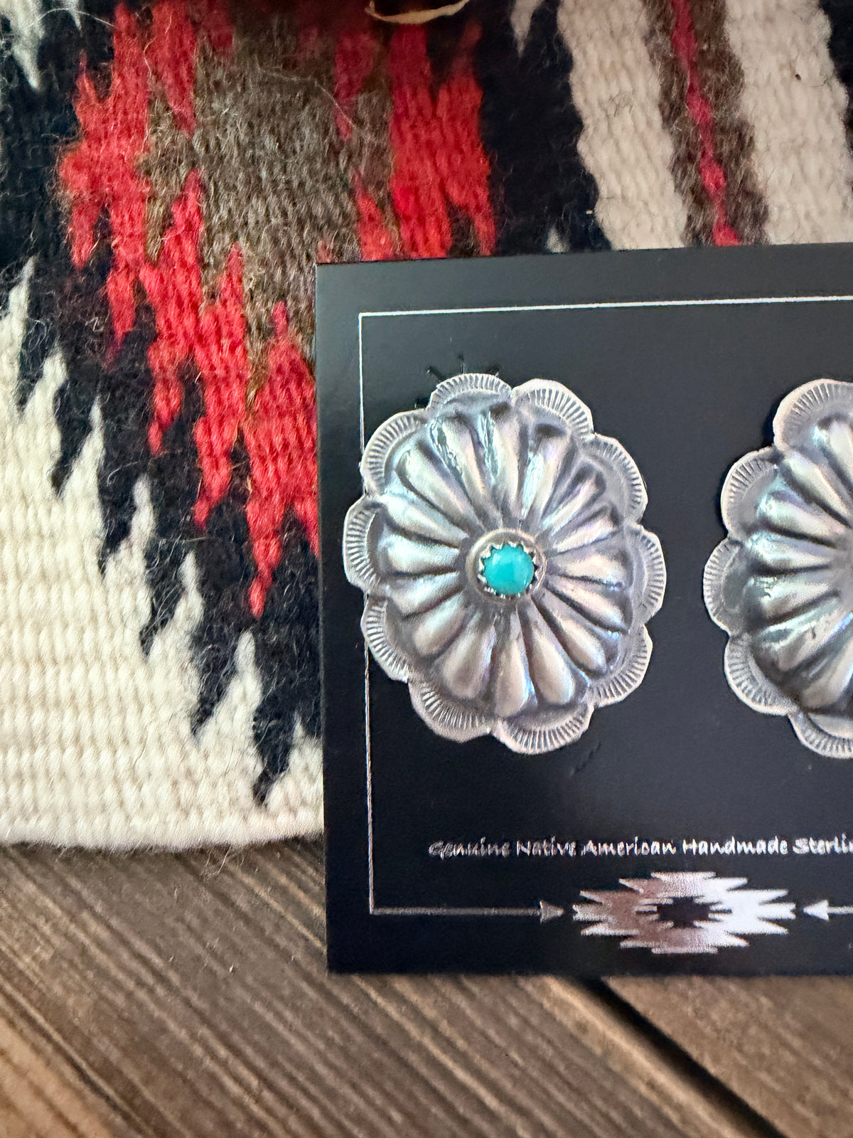 Handcrafted Turquoise & Sterling Silver Concho Post Earrings