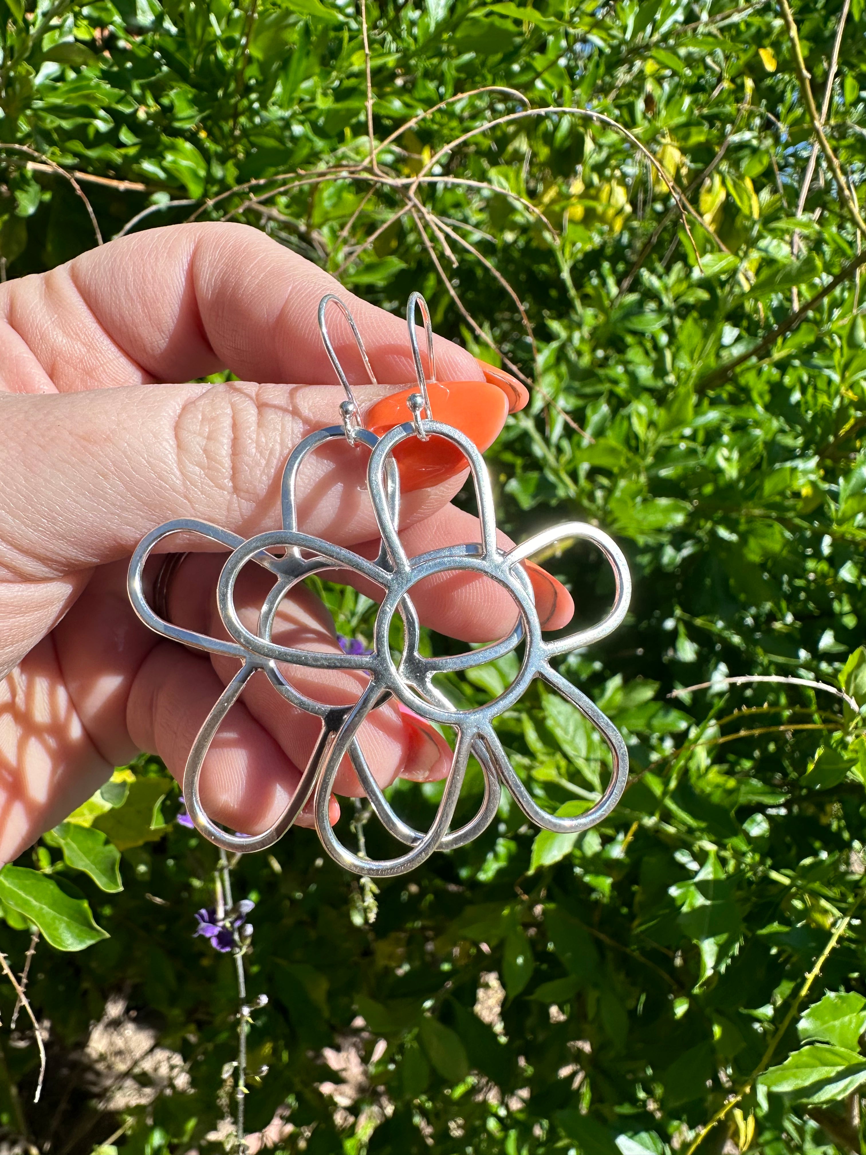 Handmade Sterling Silver Daisy Earrings