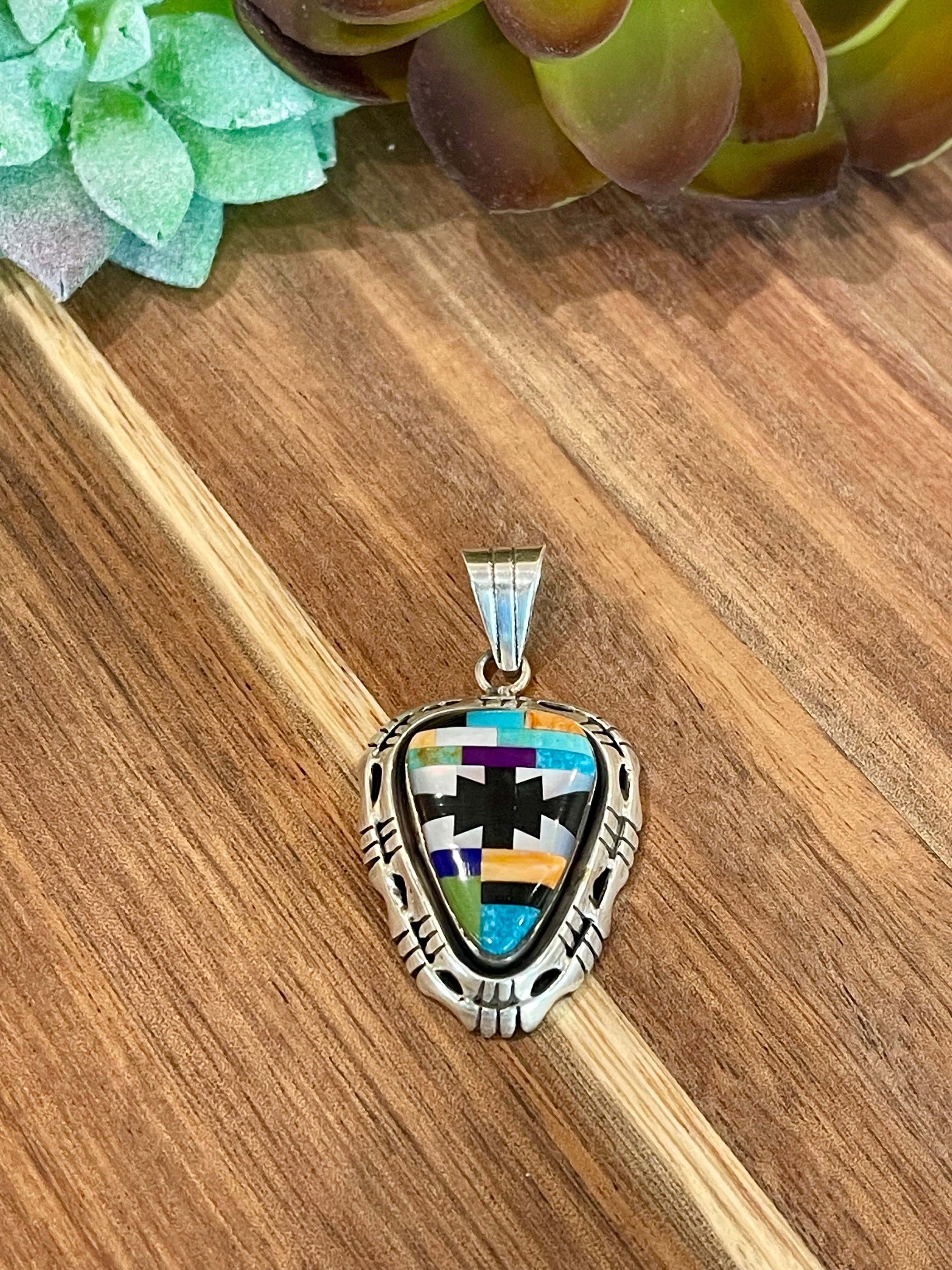 Handmade cheapest Multi Stone Inlay Pendant