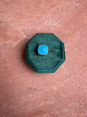 “The Golden Collection” Painted Desert Gold Plated Sterling Silver Turquoise Ring