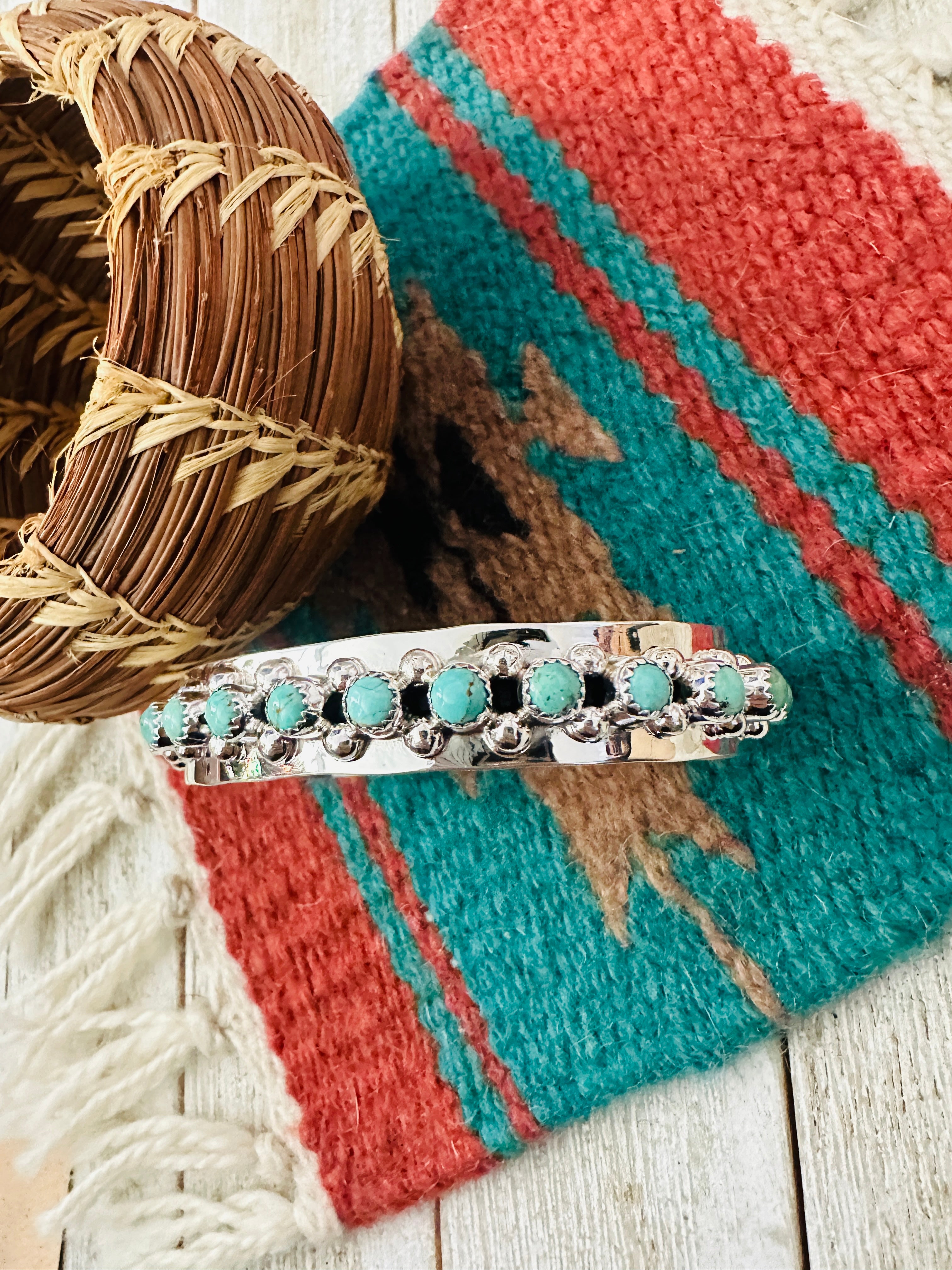 Handcrafted Sterling Silver & Turquoise Cuff Bracelet