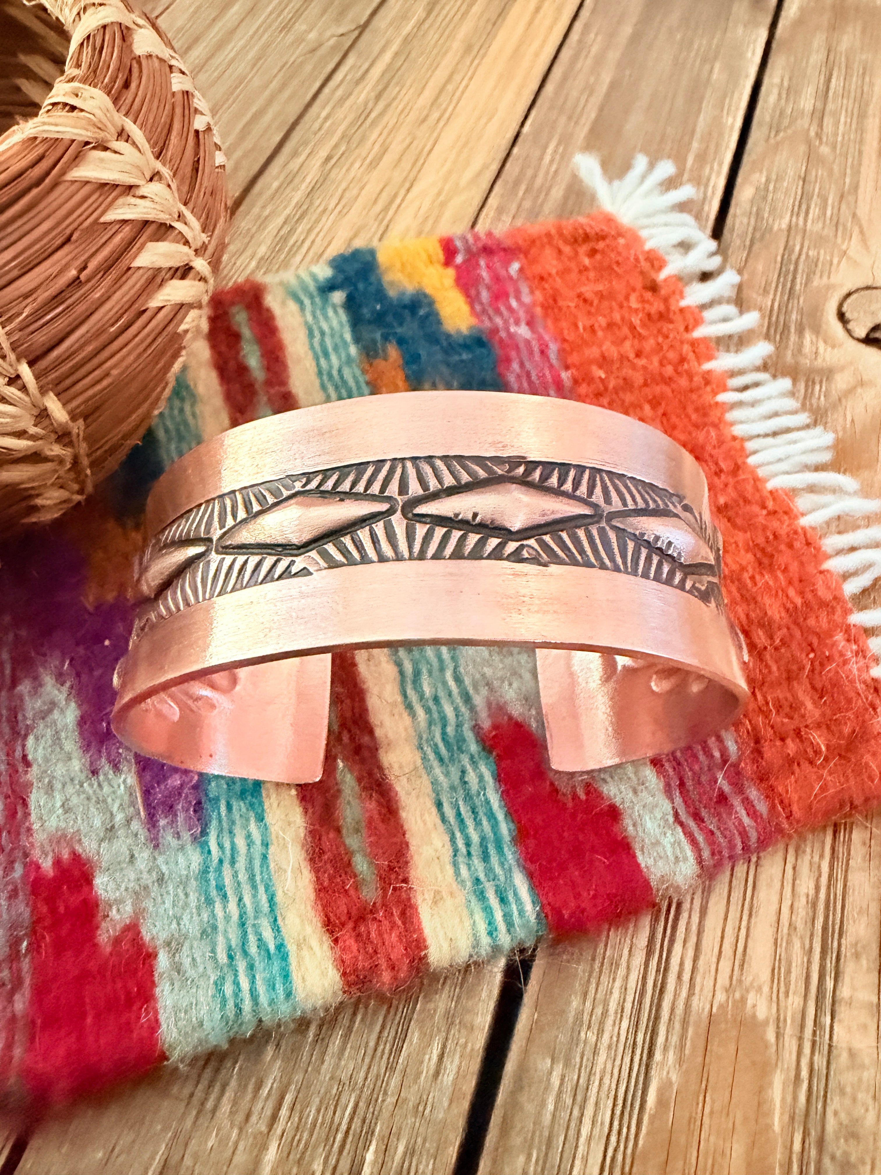 Handcrafted Copper Cuff Bracelet by Elvira Bill