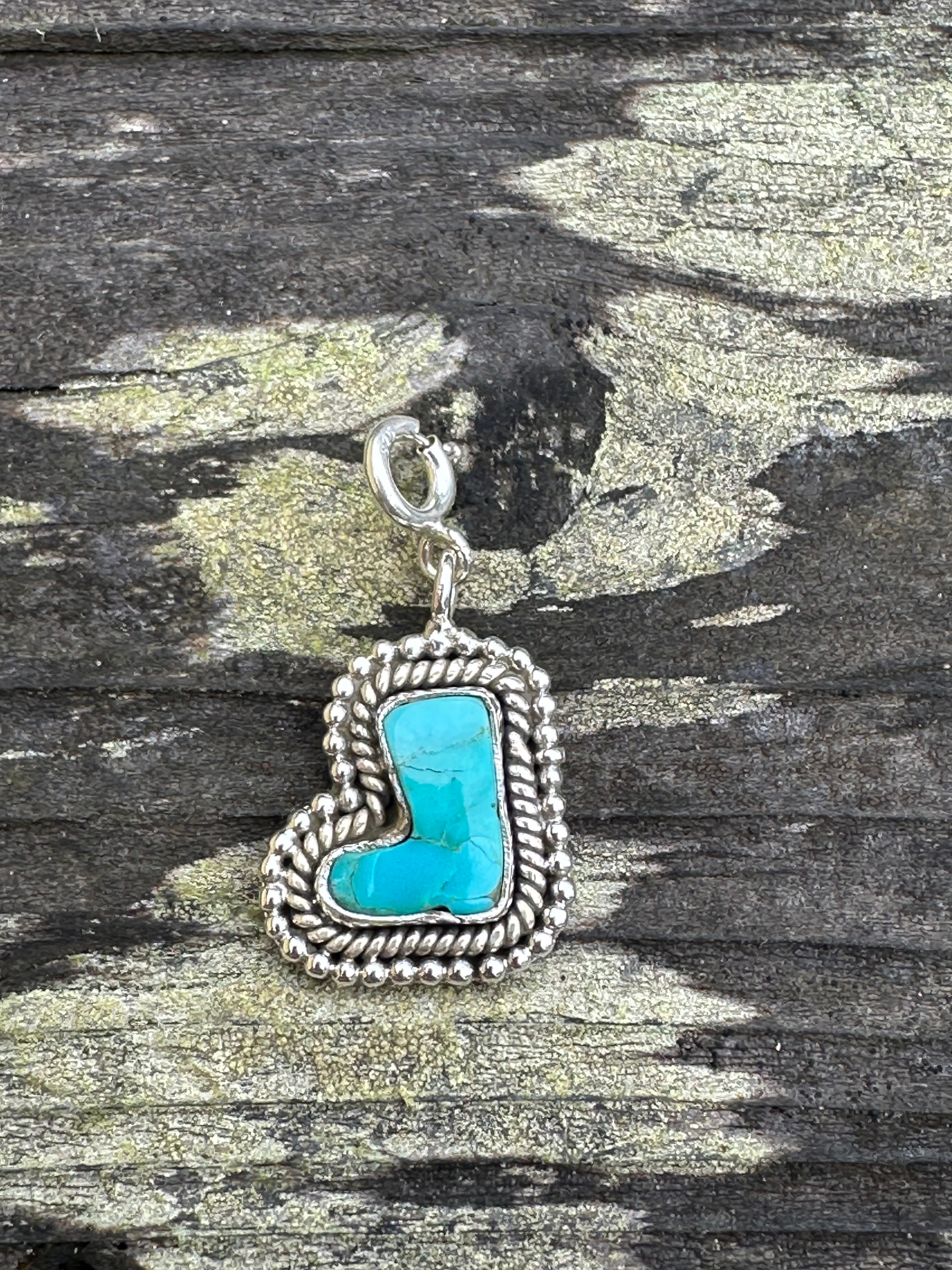 Sterling Silver and Mojave Turquoise The Ugg Charm