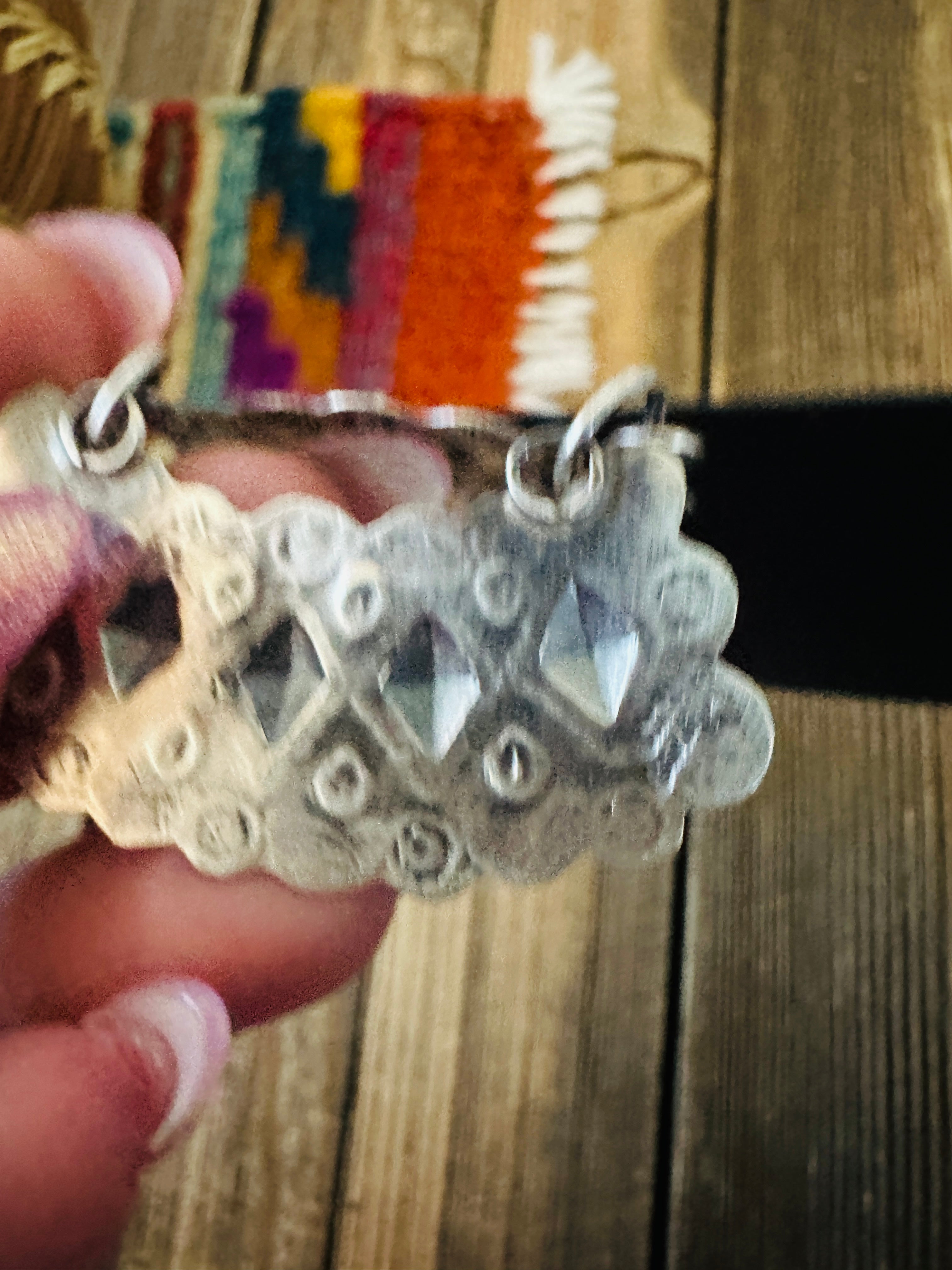 Handcrafted Sterling Silver Concho Dangle Earrings