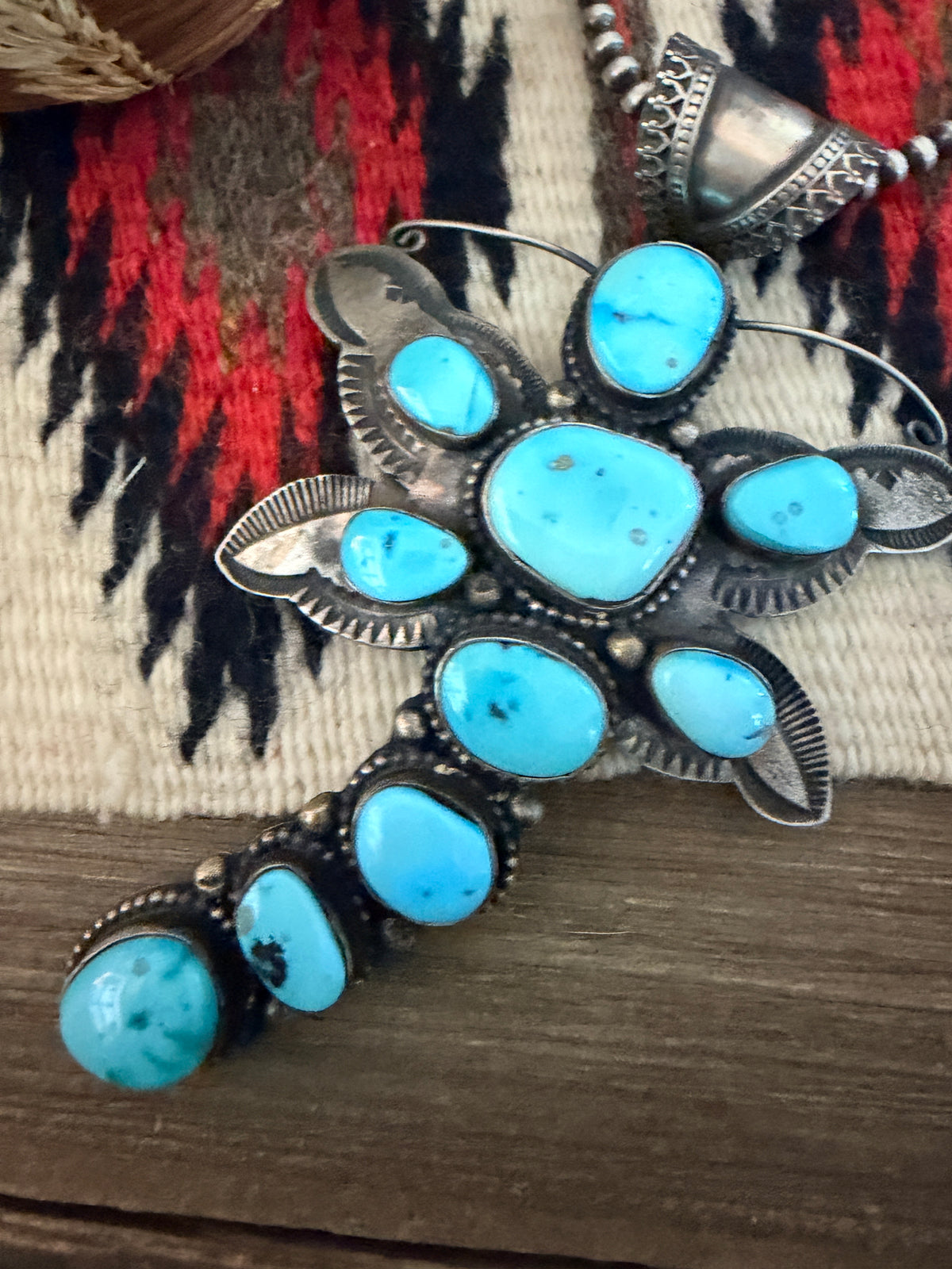 Handcrafted Sterling Silver & Turquoise Dragonfly Pendant by Shawn Cayatoneto