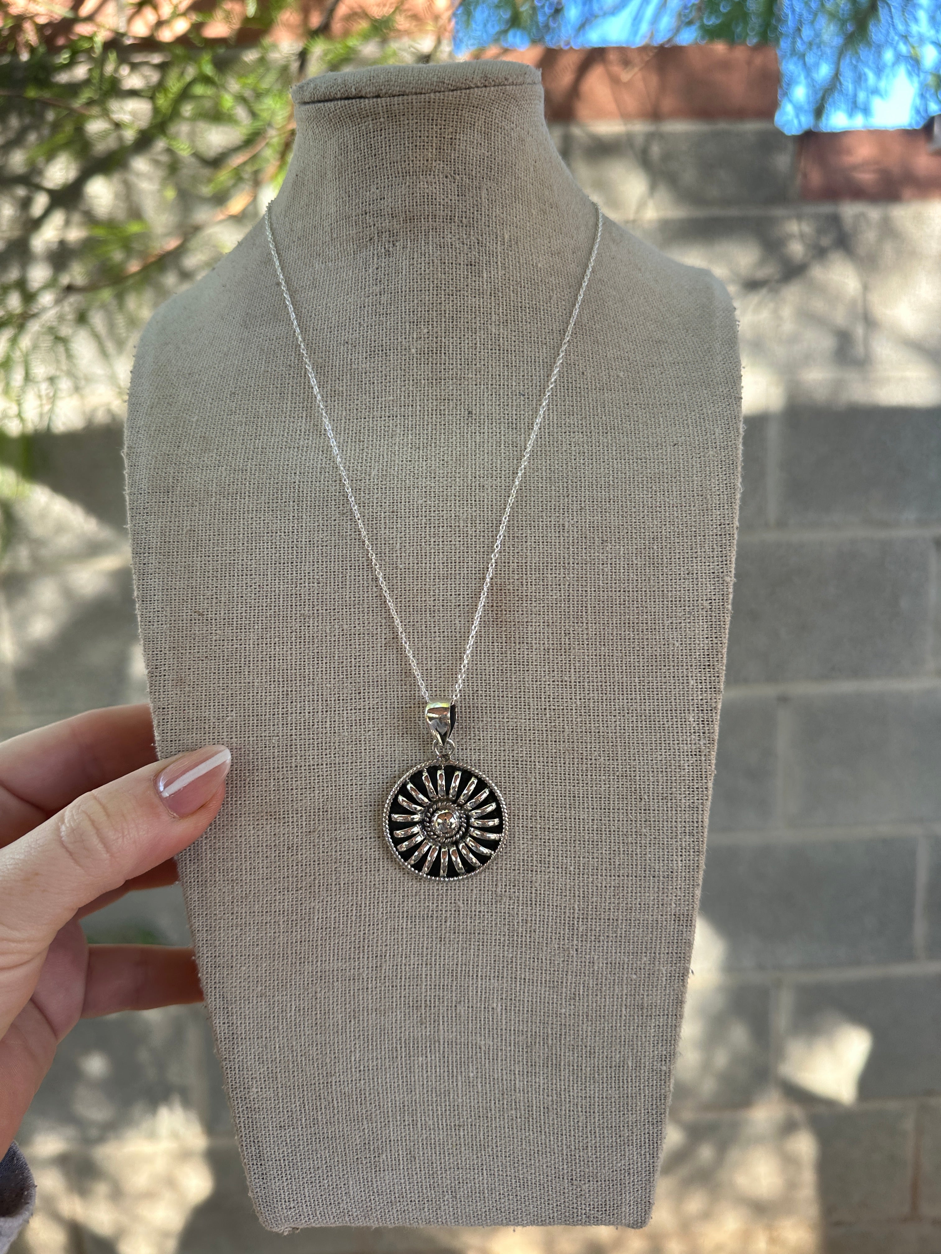 Handmade Sterling Silver Circle Necklace