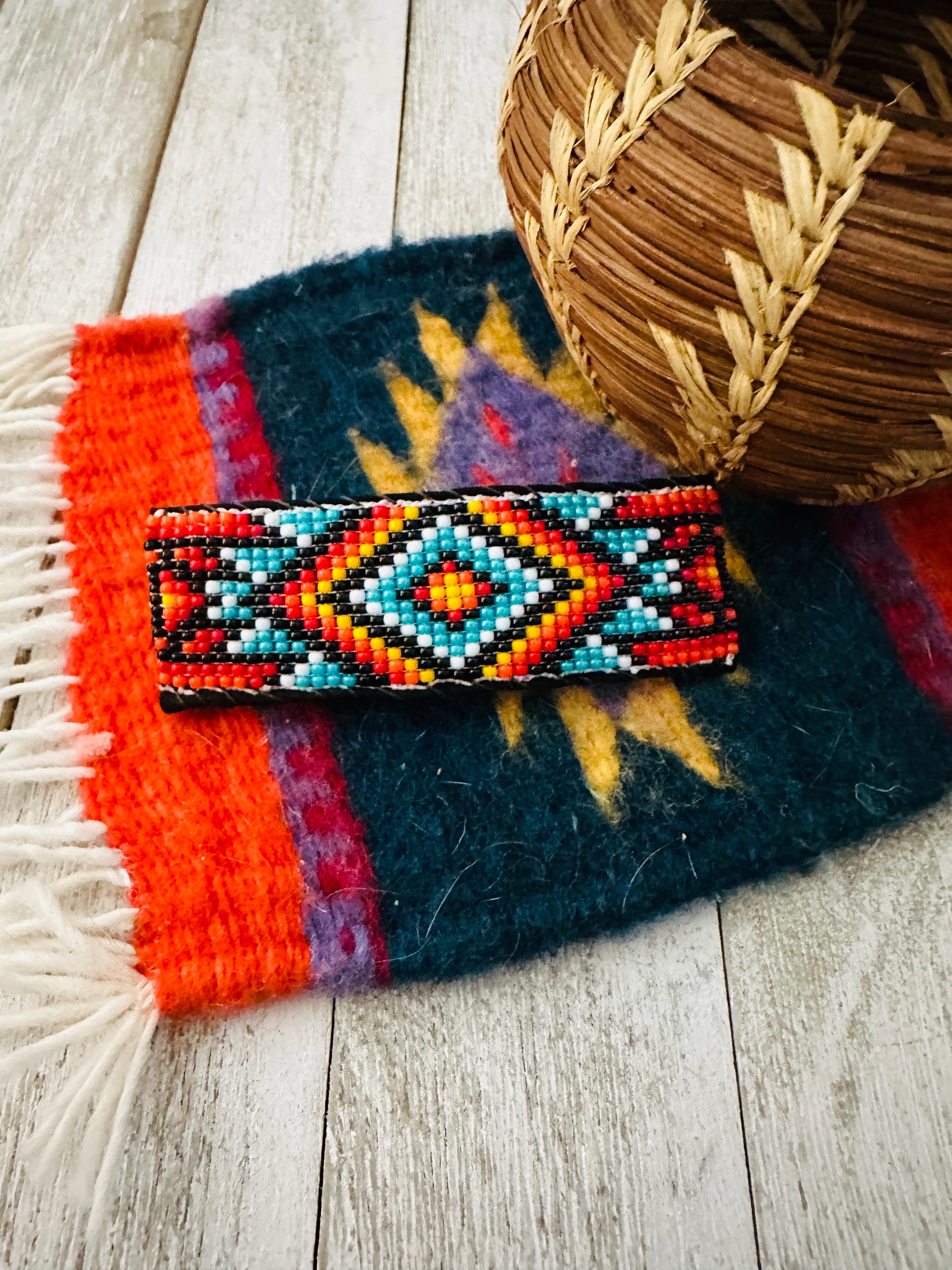 Navajo Handmade Beaded Barrette