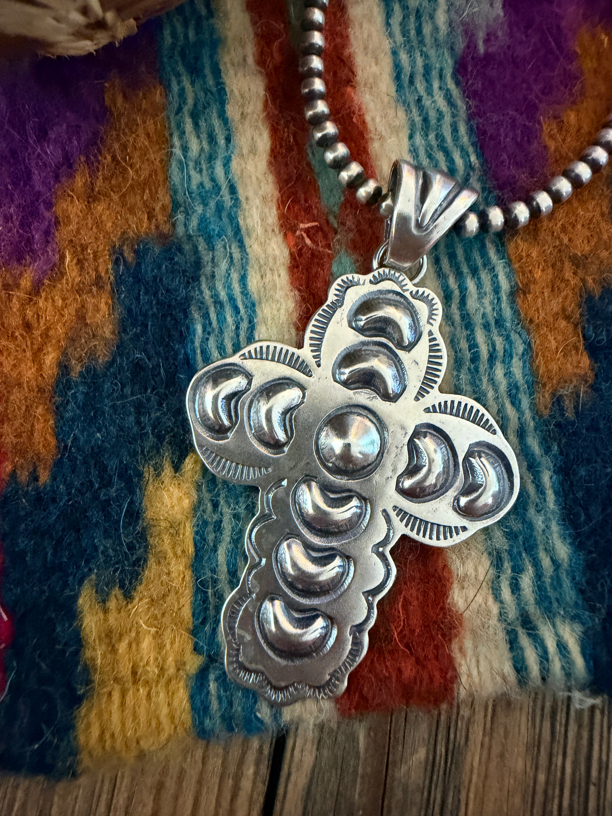 Handcrafted Sterling Silver Cross Pendant by Benson Shorty
