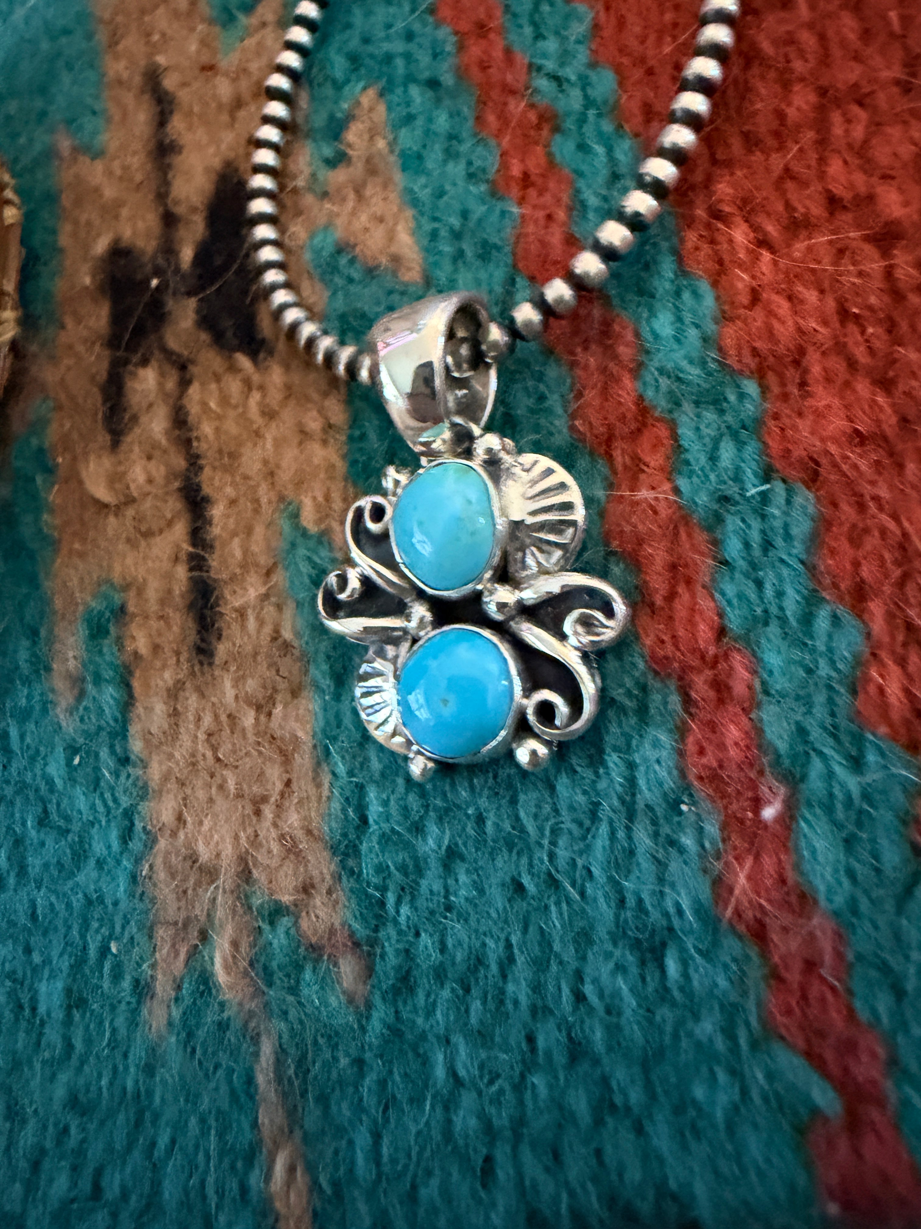 Handcrafted Sterling Silver & Turquoise Pendant