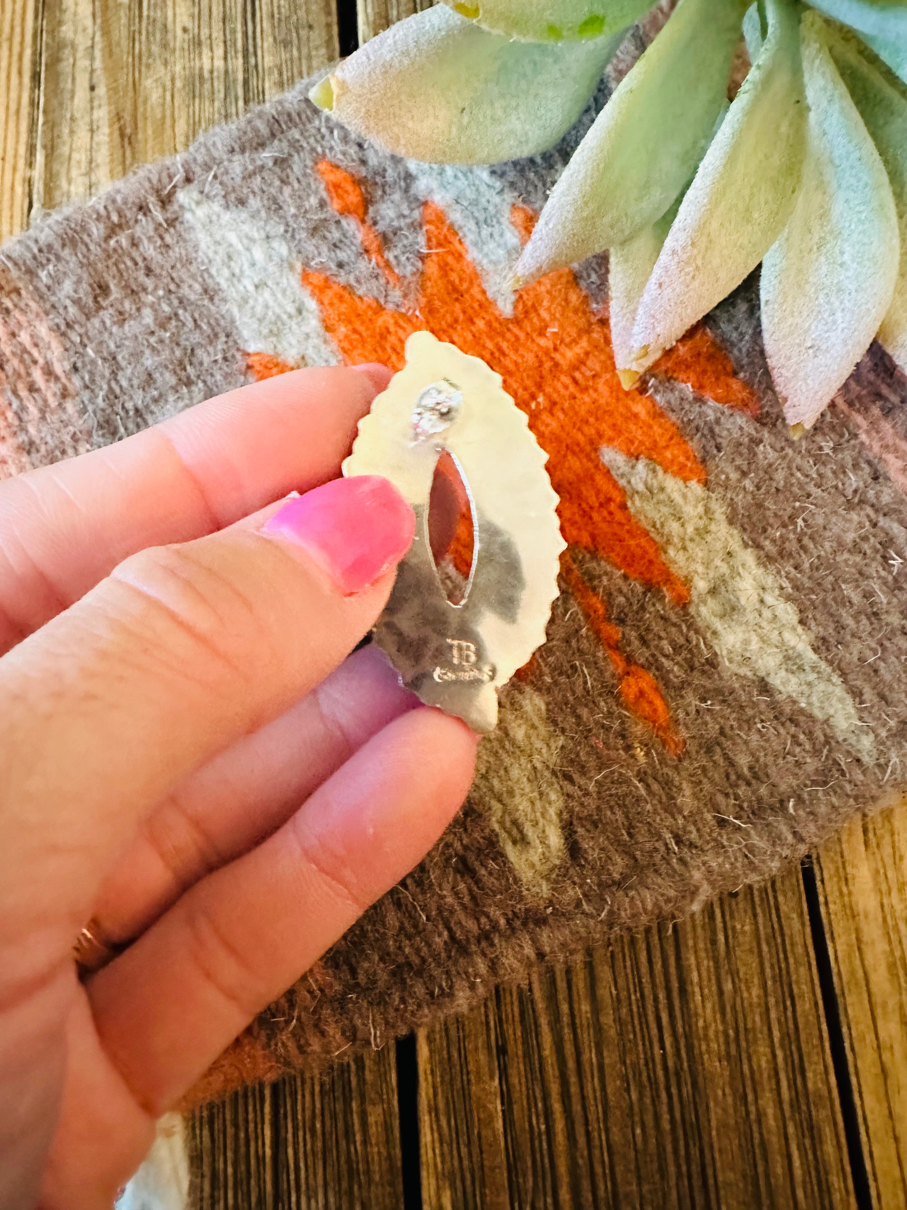 Handcrafted Sterling Silver & Turquoise Fishtail Post Earrings