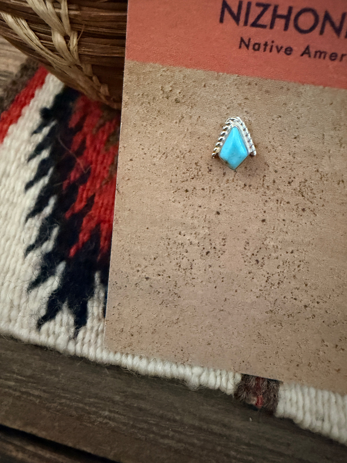 Handcrafted Sterling Silver & Turquoise Stud Earrings