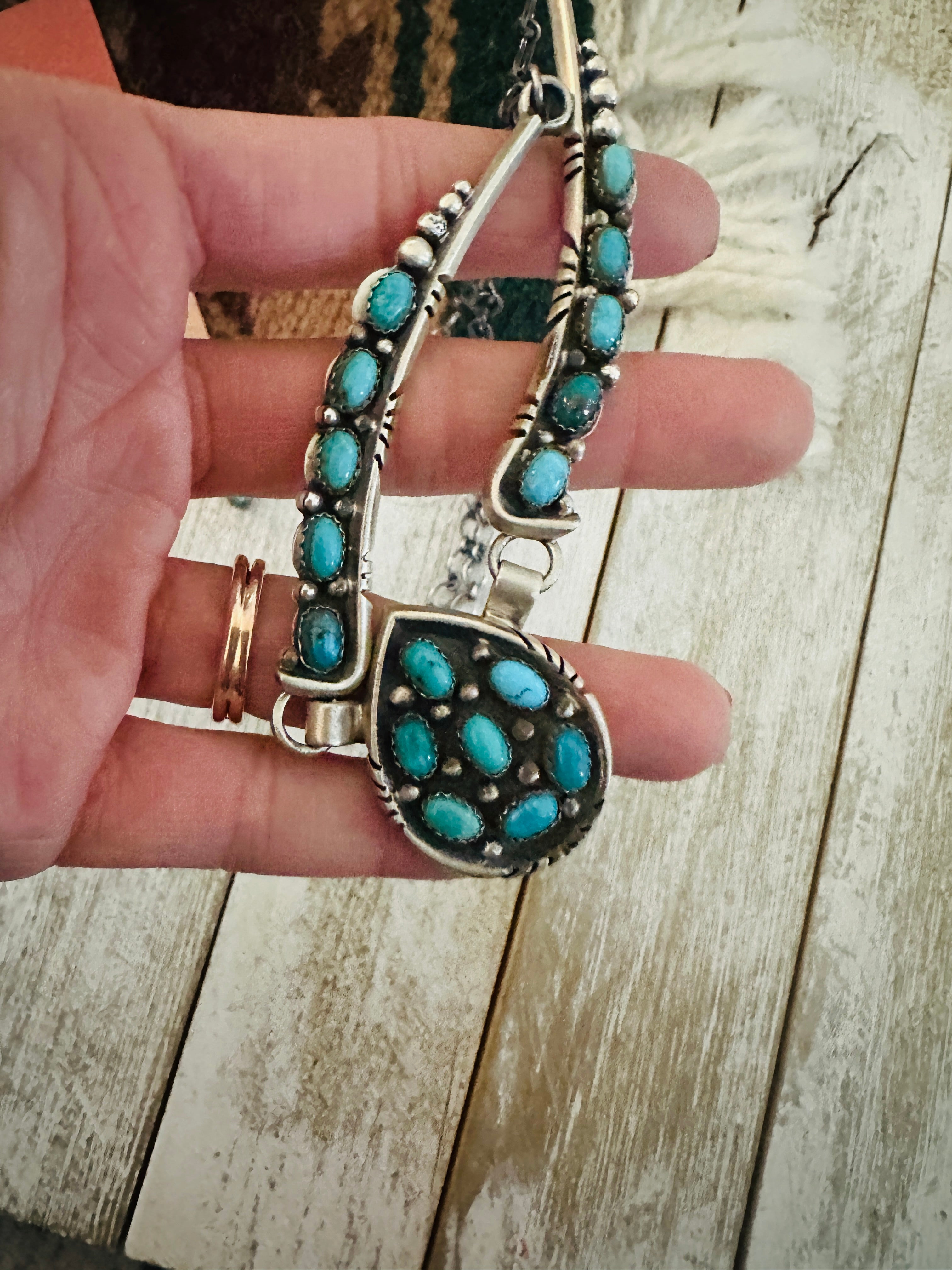 Navajo Sterling Silver & Turquoise Necklace Set