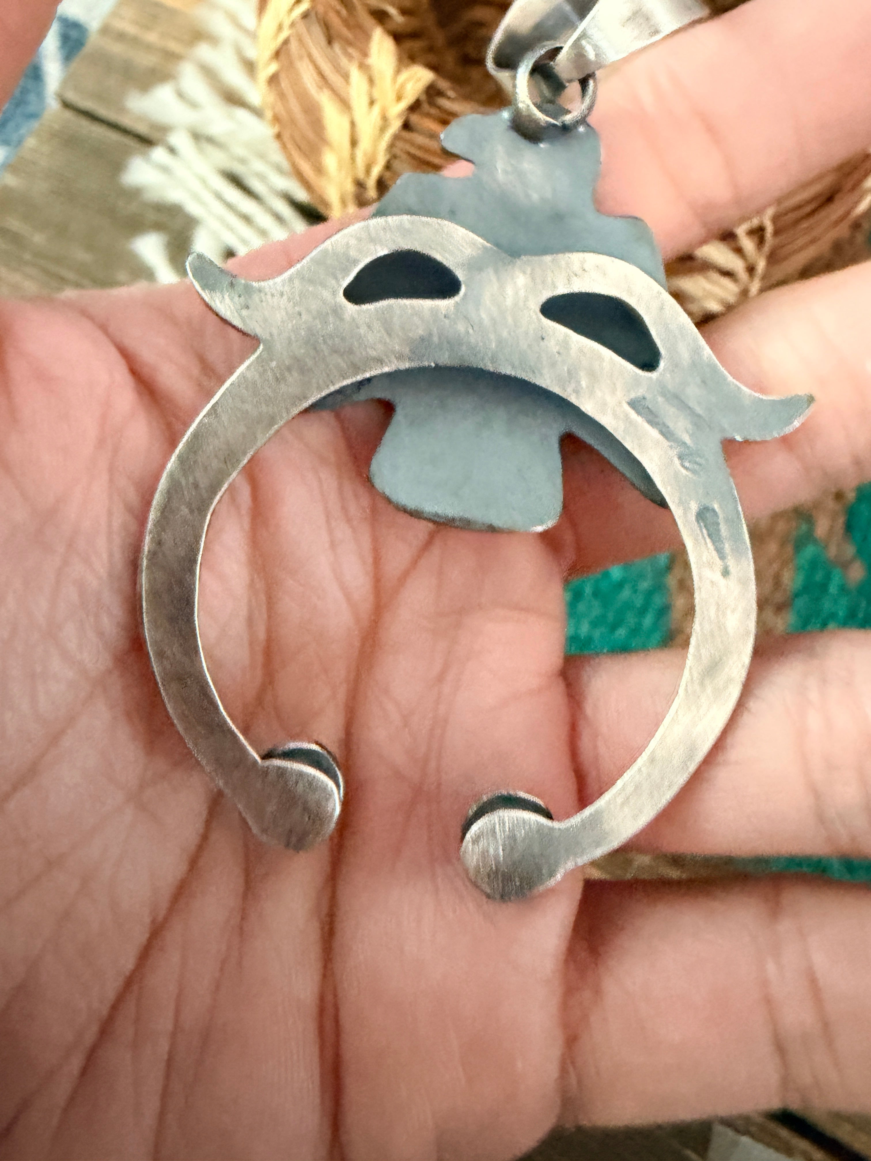 Handcrafted Sterling Silver Thunderbird Naja Pendant by Chimney Butte