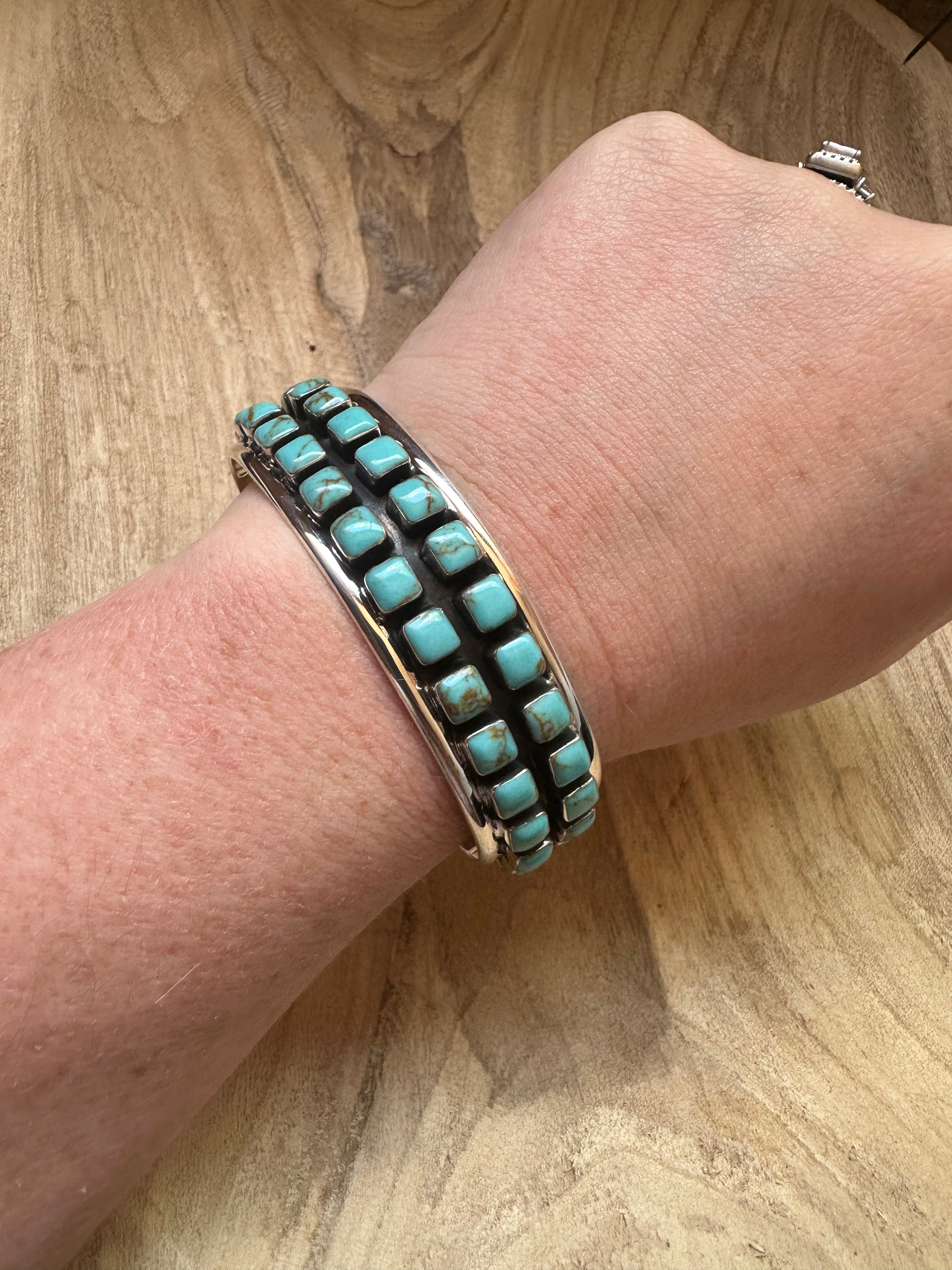 Handmade Turquoise & Sterling Silver Cuff Bracelet