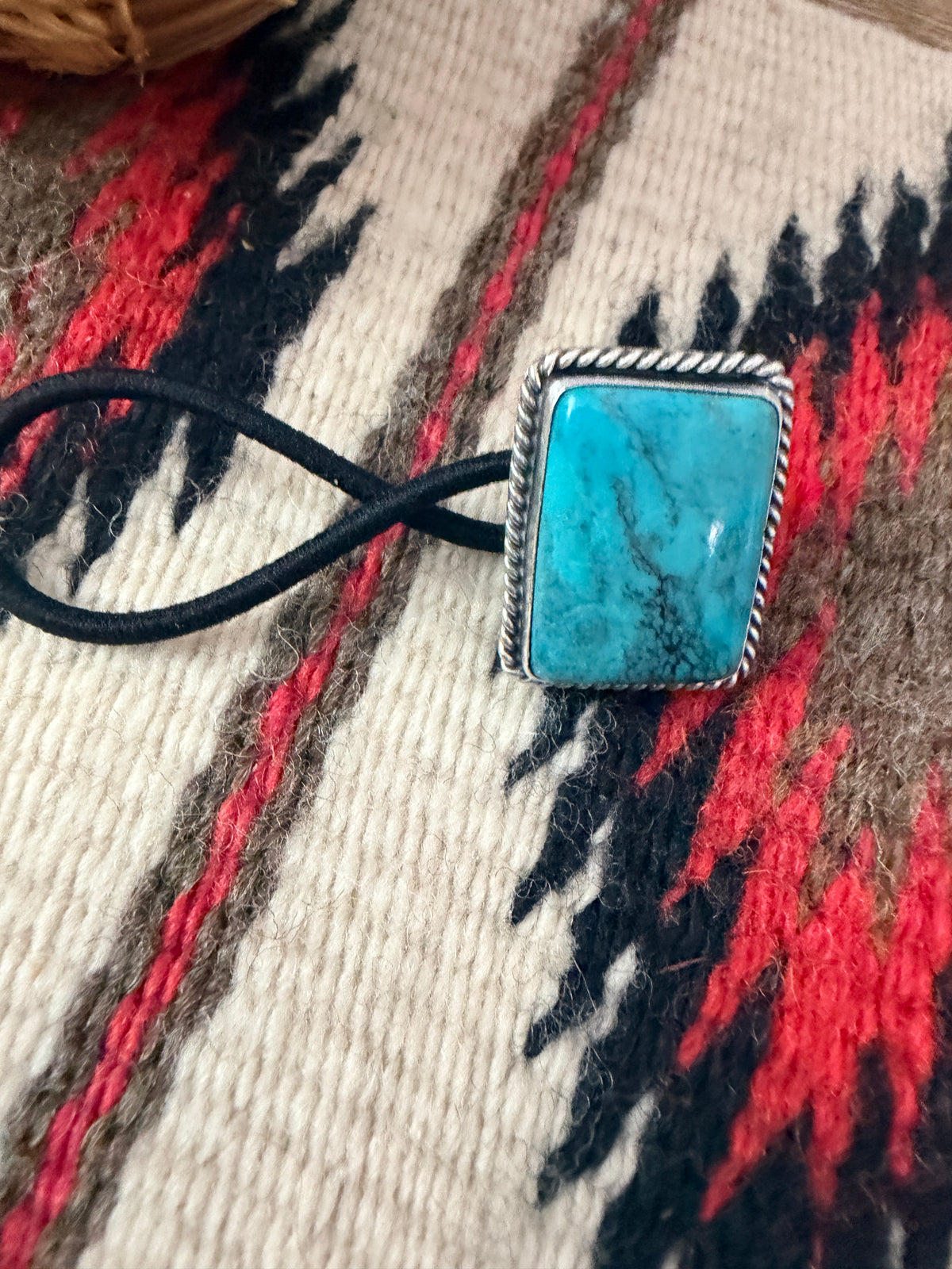 Handcrafted Turquoise & Sterling Silver Hair Tie Charm