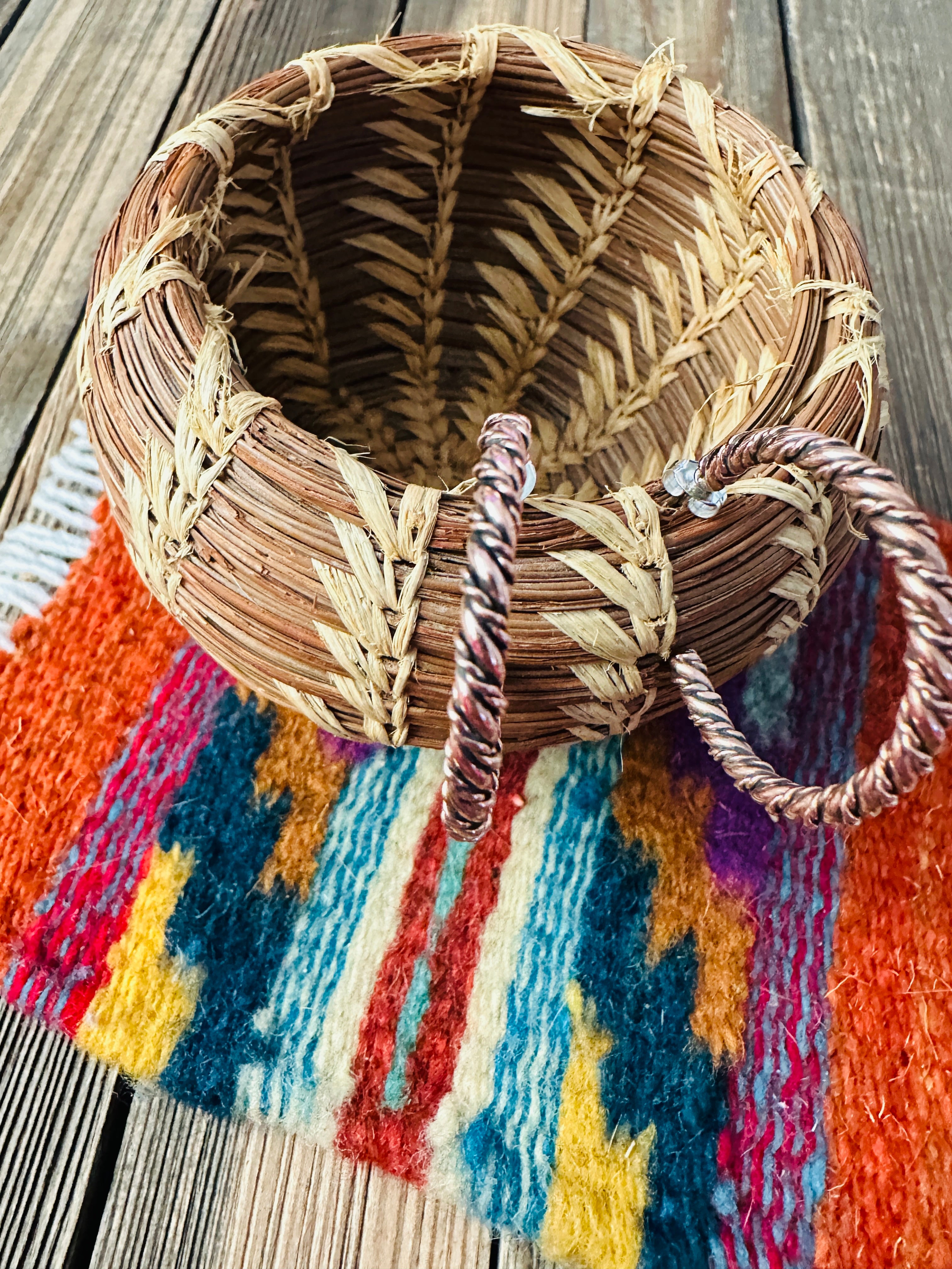 Handcrafted Twisted Copper Hoop Earrings