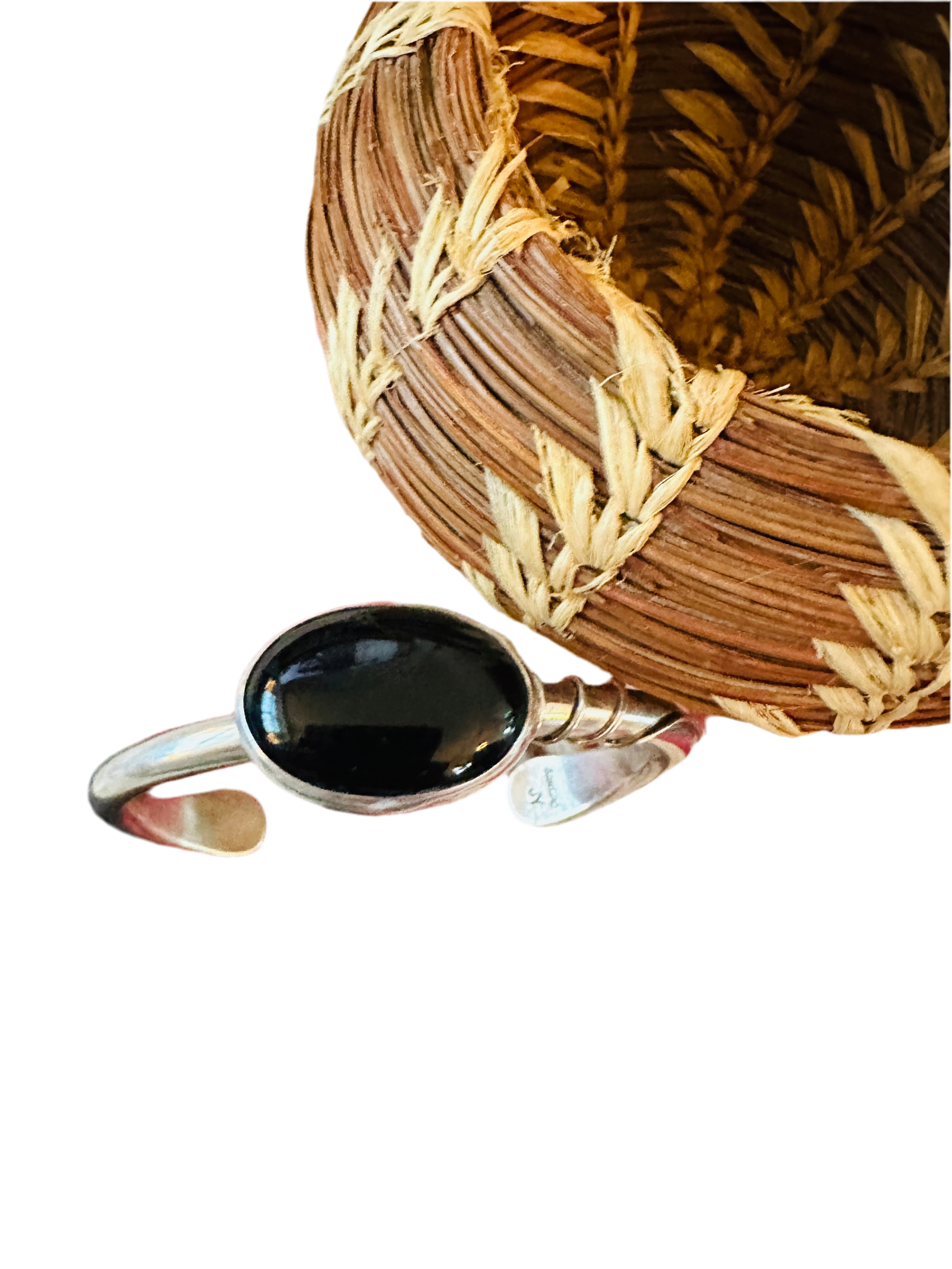 Handcrafted Sterling Silver & Black Onyx Cuff Bracelet