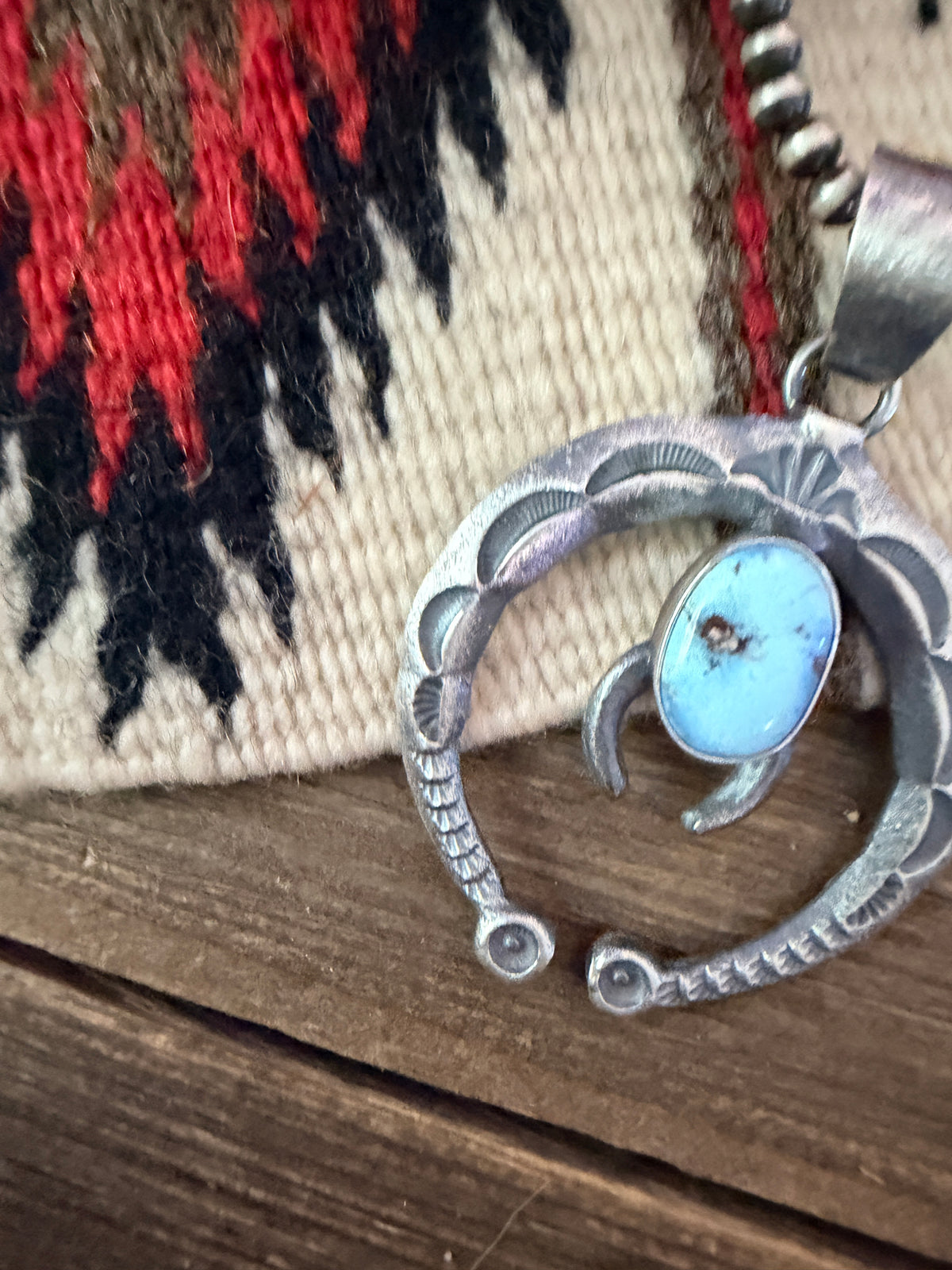 Handcrafted Sterling Silver & Golden Hills Turquoise Naja Pendant by Kevin Billah