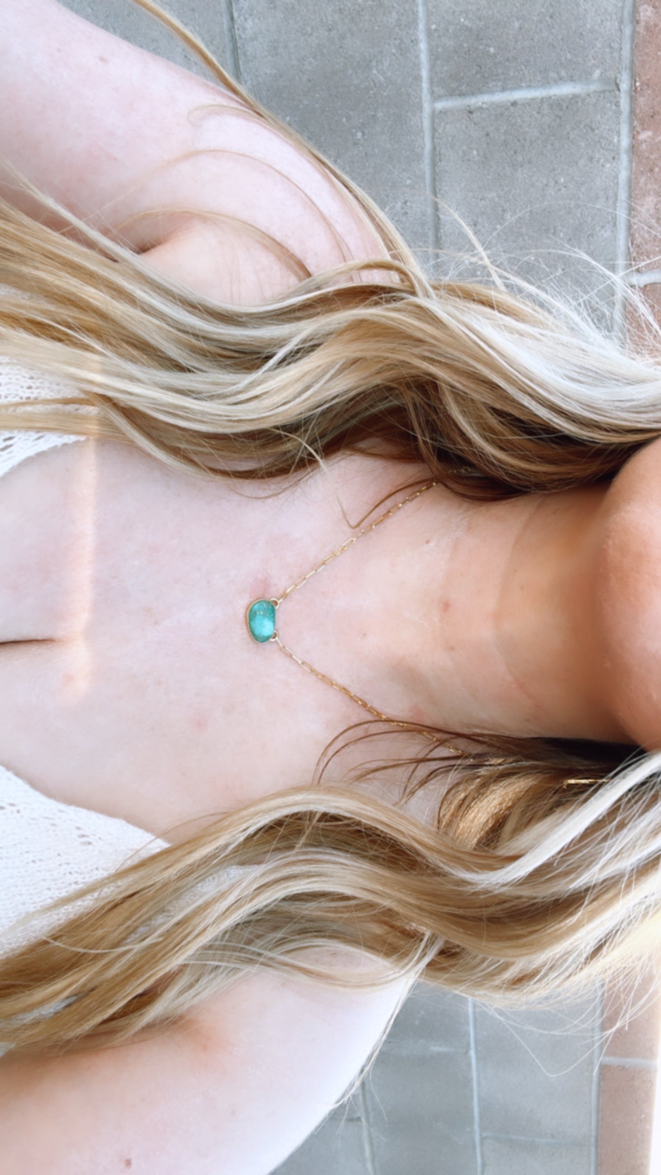 “The Golden Collection” THE JUPITER Handmade Natural Turquoise 14k Gold Plated Sterling Silver Necklace