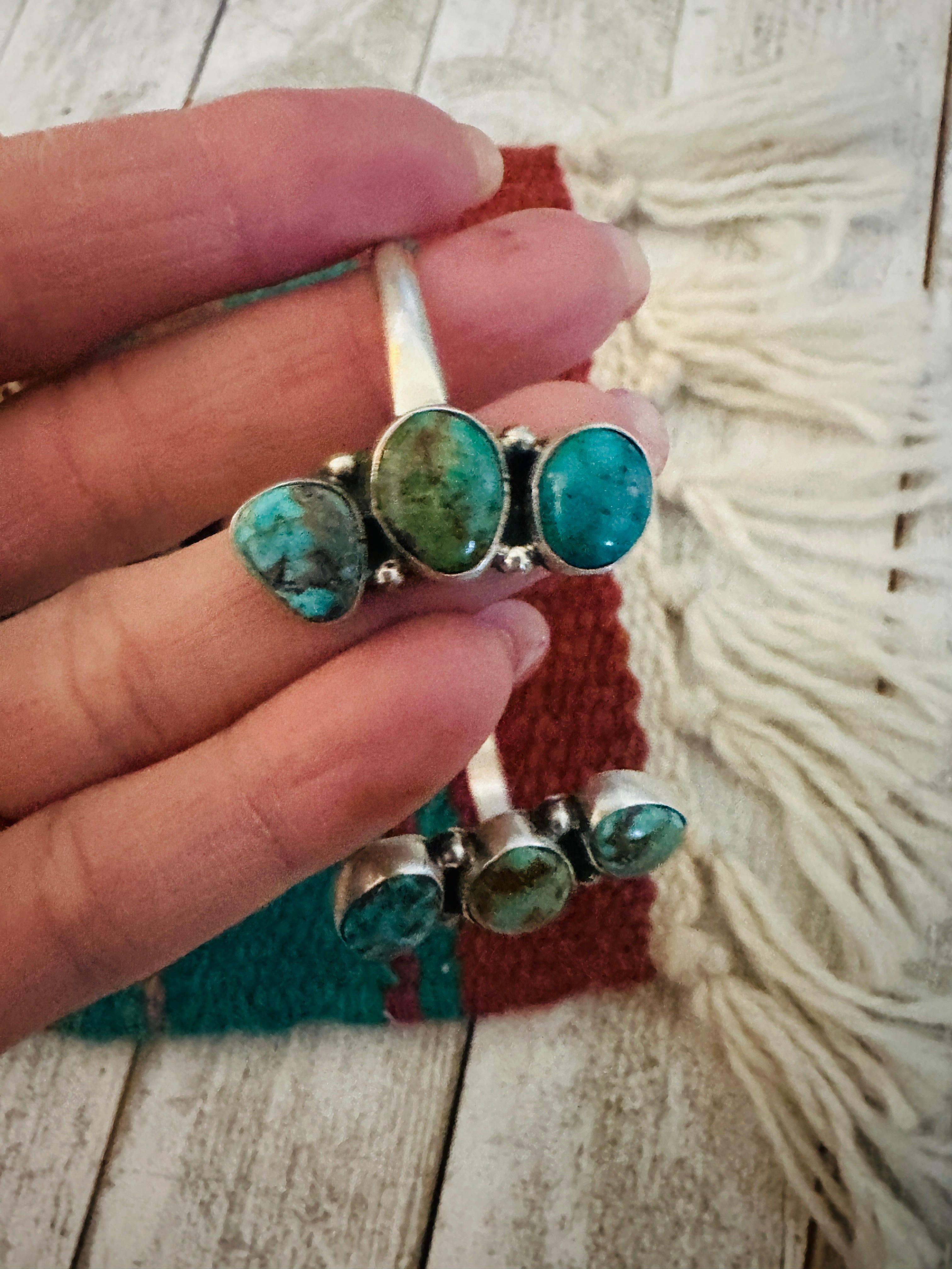 Navajo Turquoise & Sterling Silver Floating Cuff Bracelet