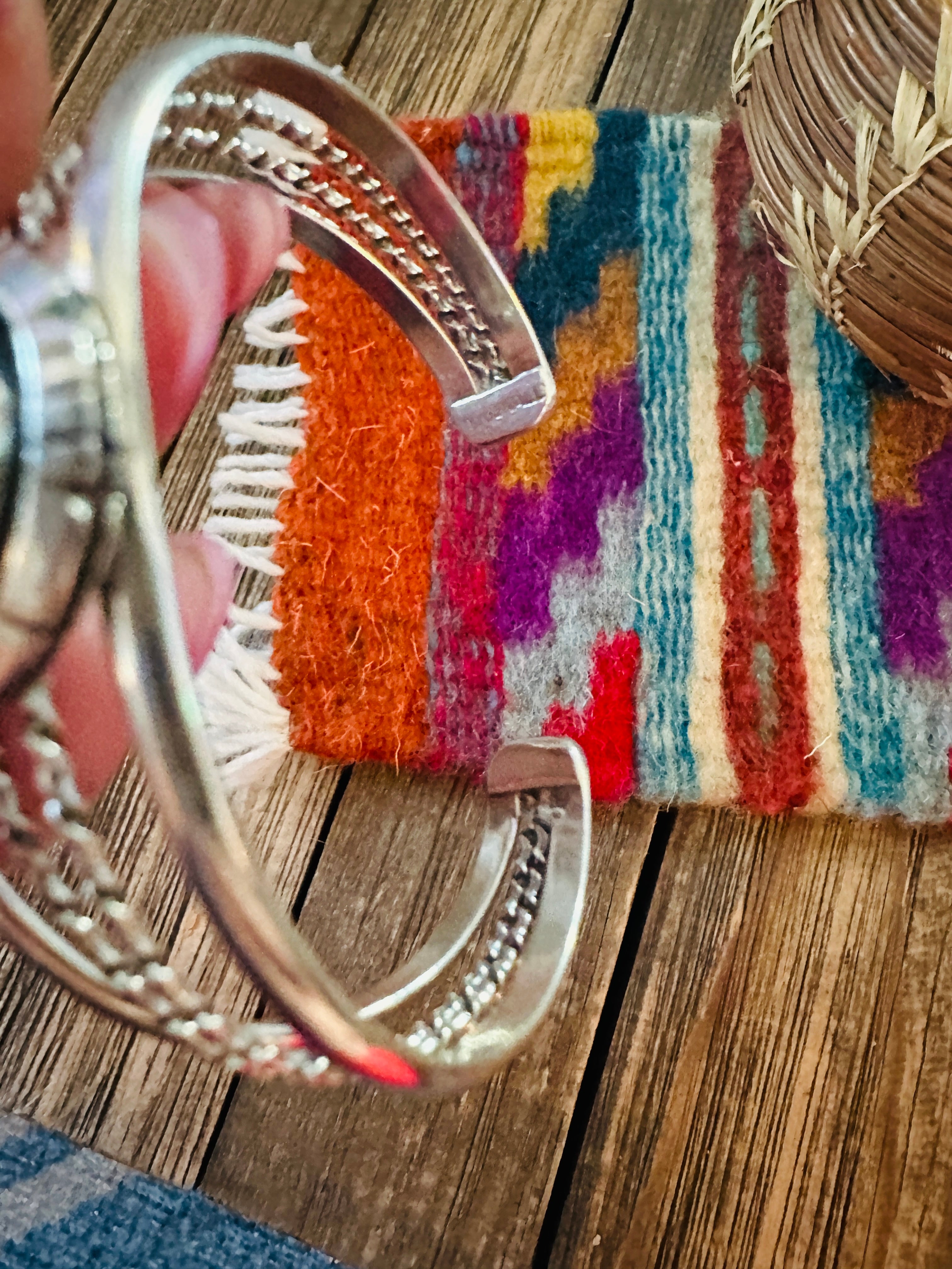 Handcrafted Sterling Silver & Spiny Oyster Cuff Bracelet