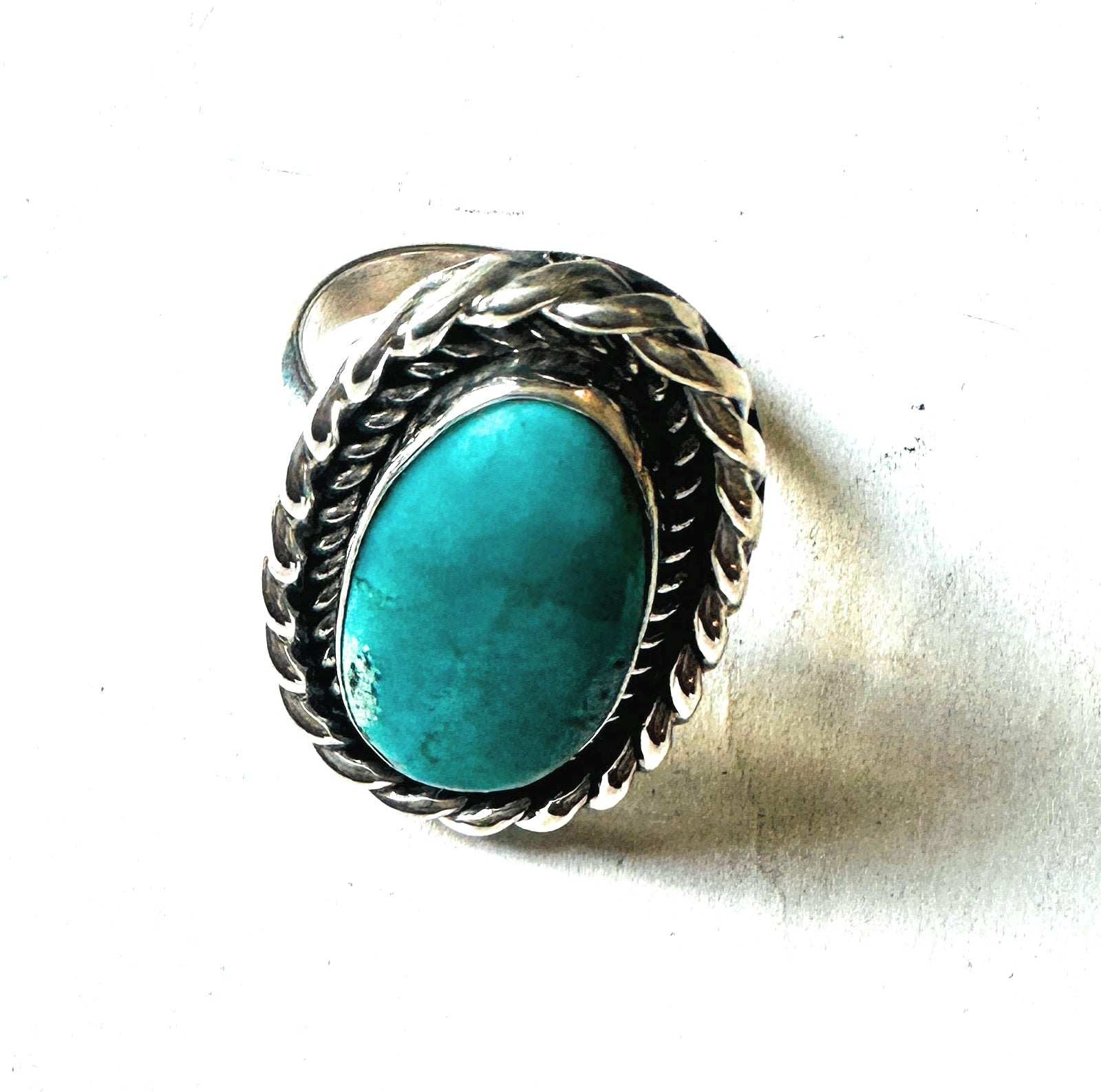 Navajo Turquoise & Sterling Silver Adjustable Ring