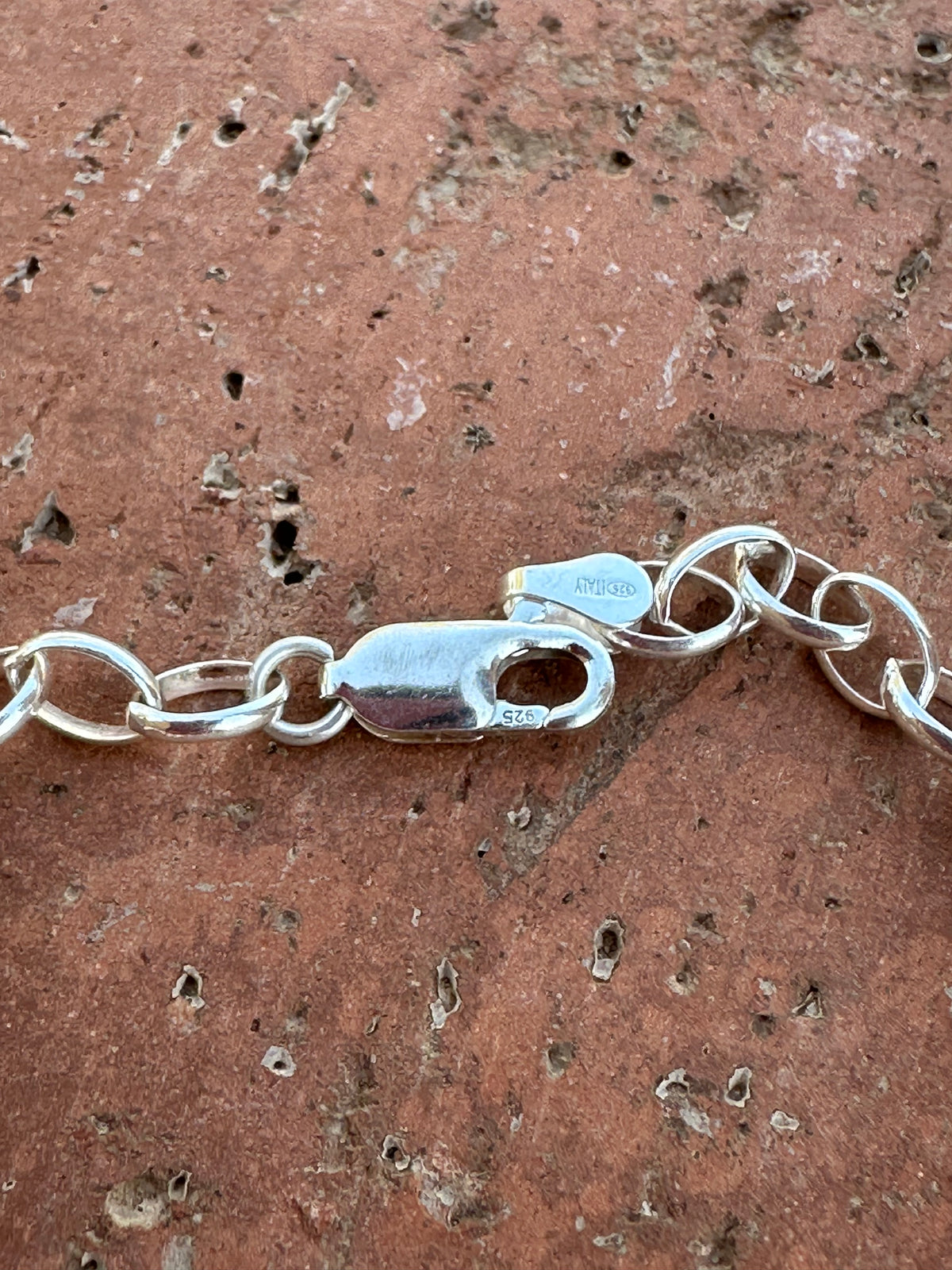 Handcrafted Sterling Silver Charm Chain Bracelet 8 inch