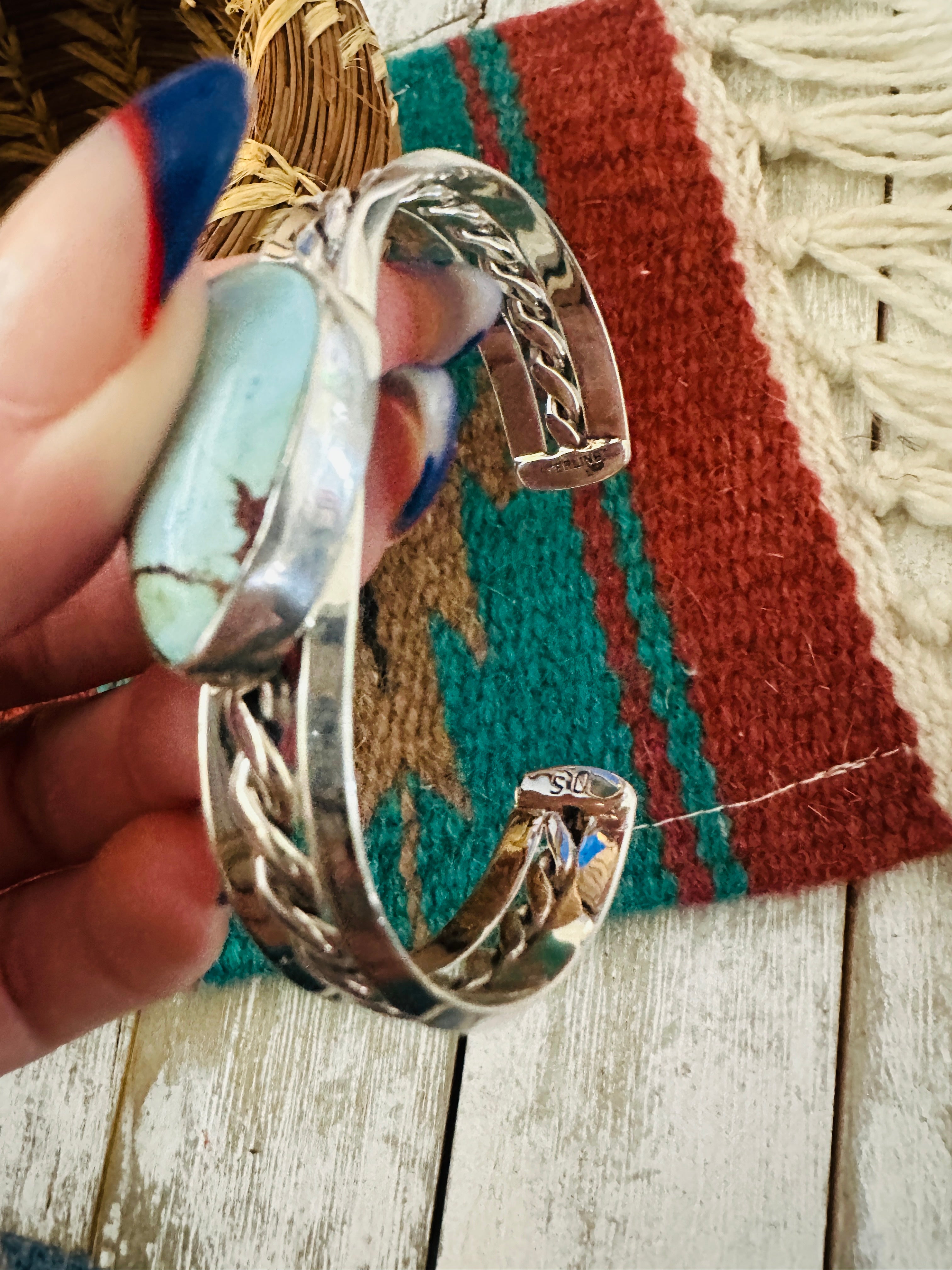 Handcrafted Sterling Silver & Golden Hills Turquoise Cuff Bracelet