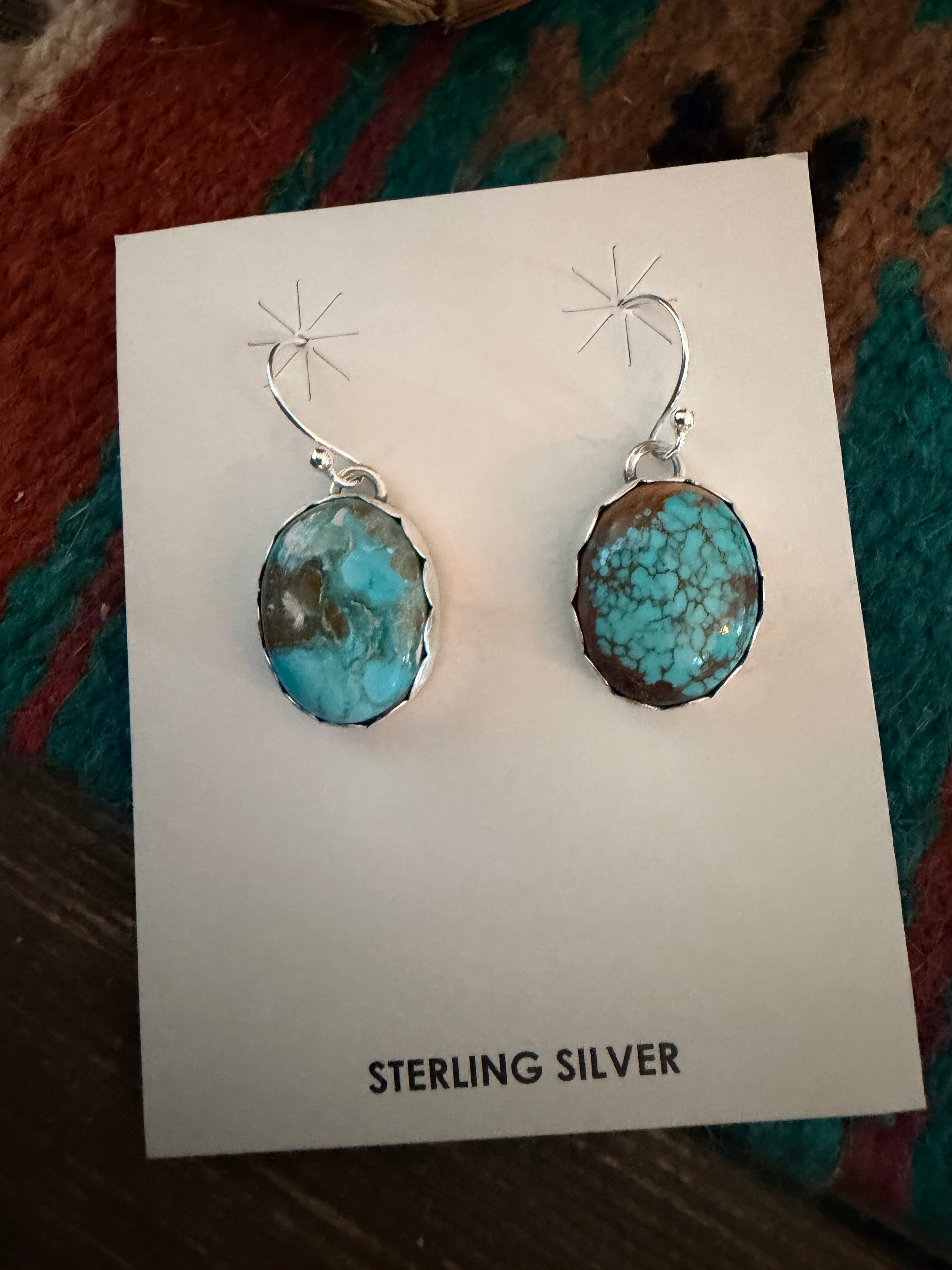 Handcrafted Turquoise & Sterling Silver Dangle Earrings