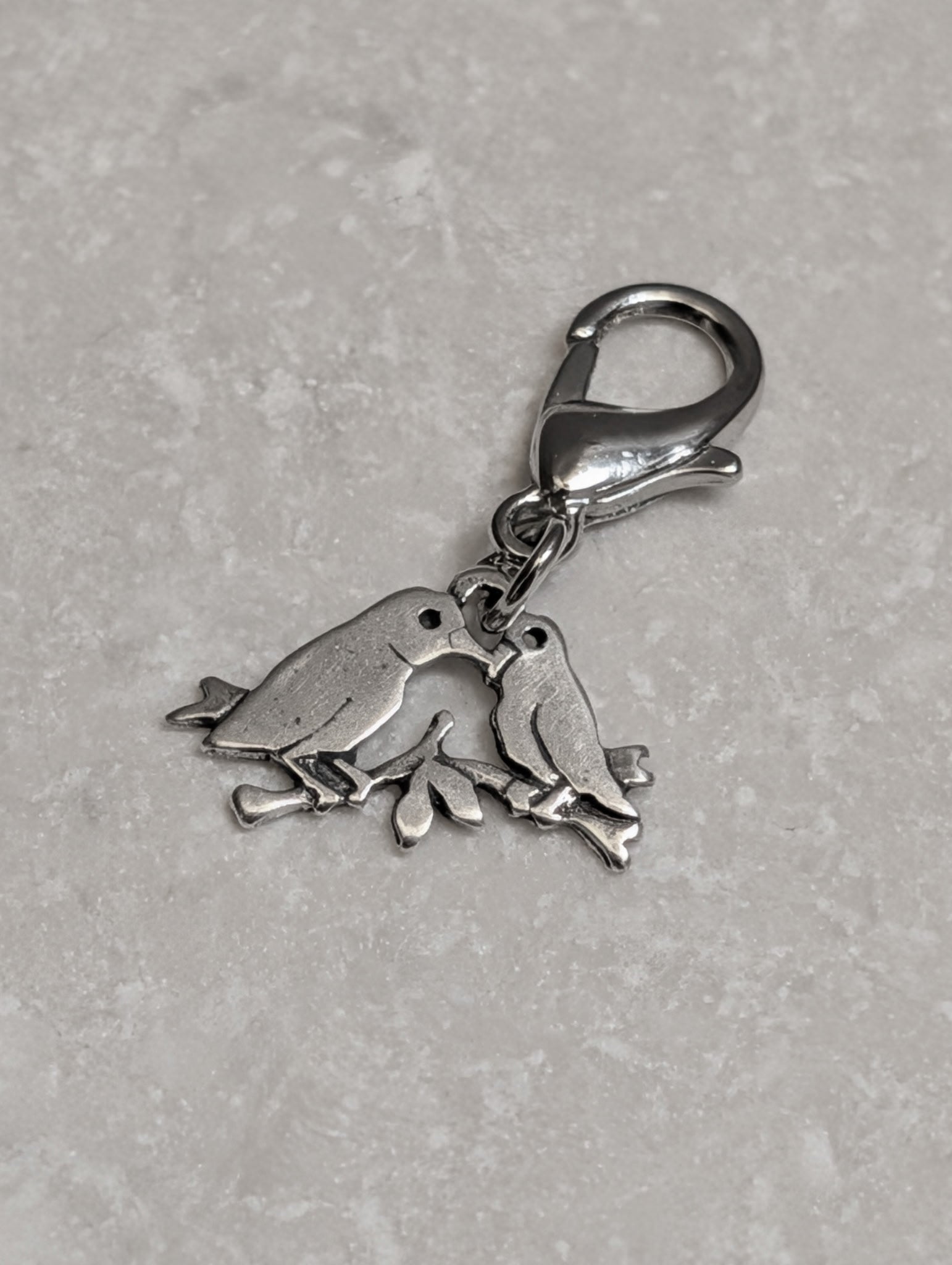 Handcrafted Sterling Silver Love Birds Charm