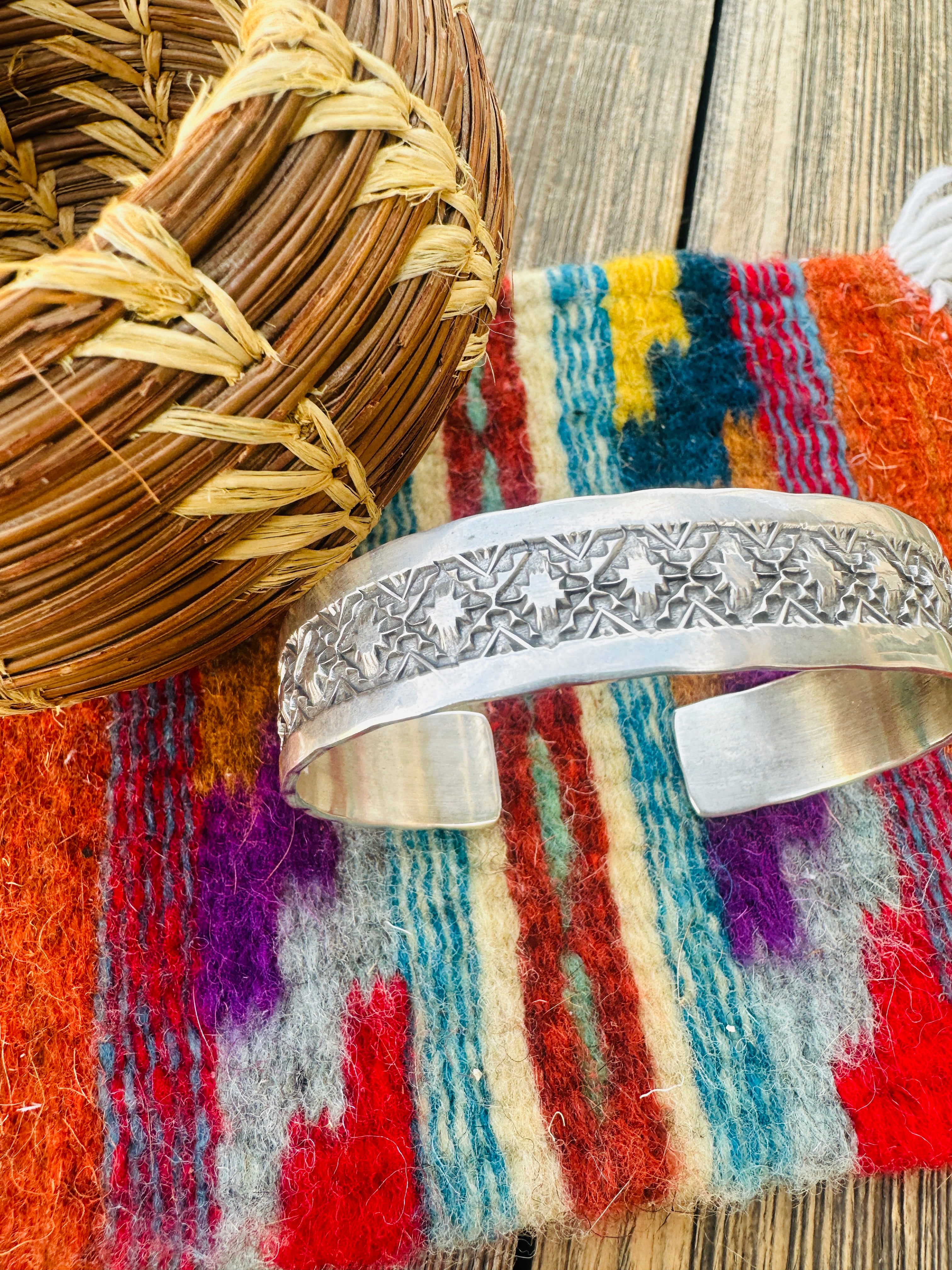 Handcrafted Sterling Silver Cuff Bracelet By Adrian Reeves Long